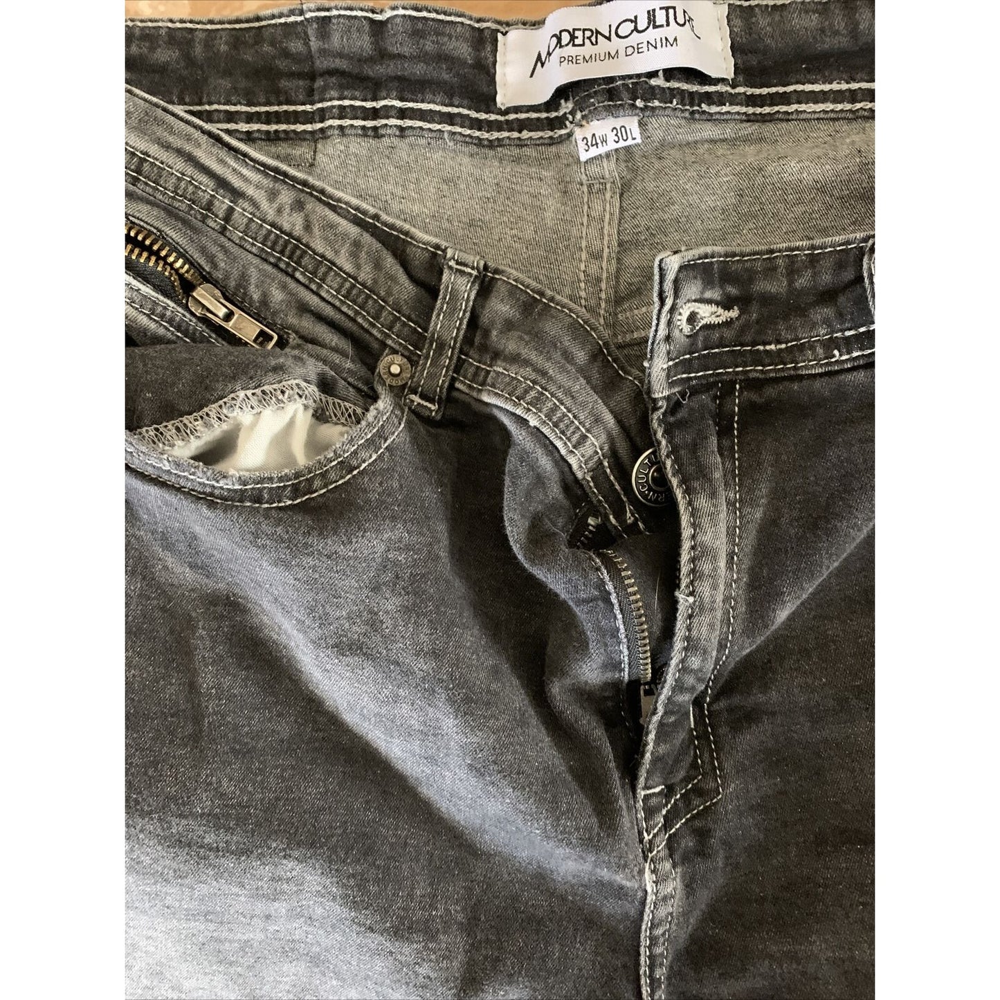 Men’s Modern Culture Premium Denim Black Jeans 34 X 30