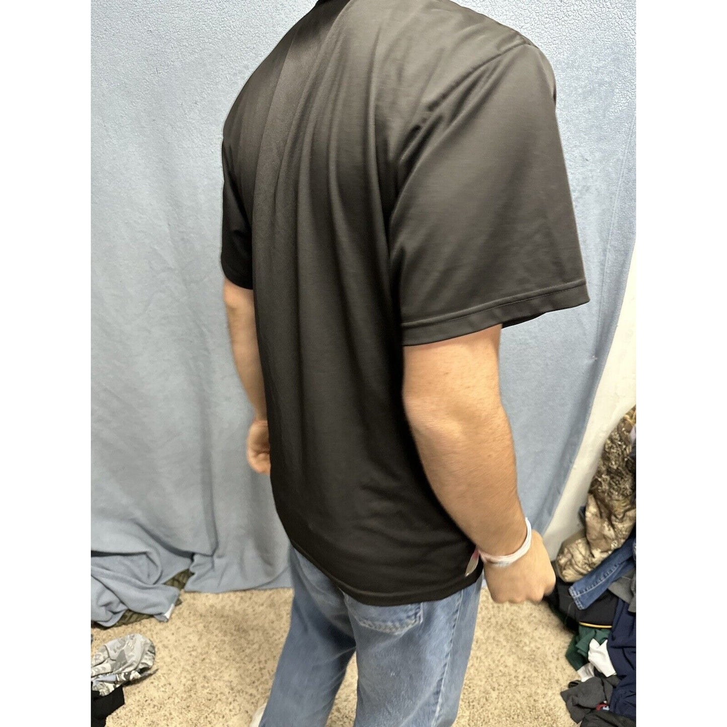 Men’s Army Small Tshirt Physical Fitness Uniform Black Polyester