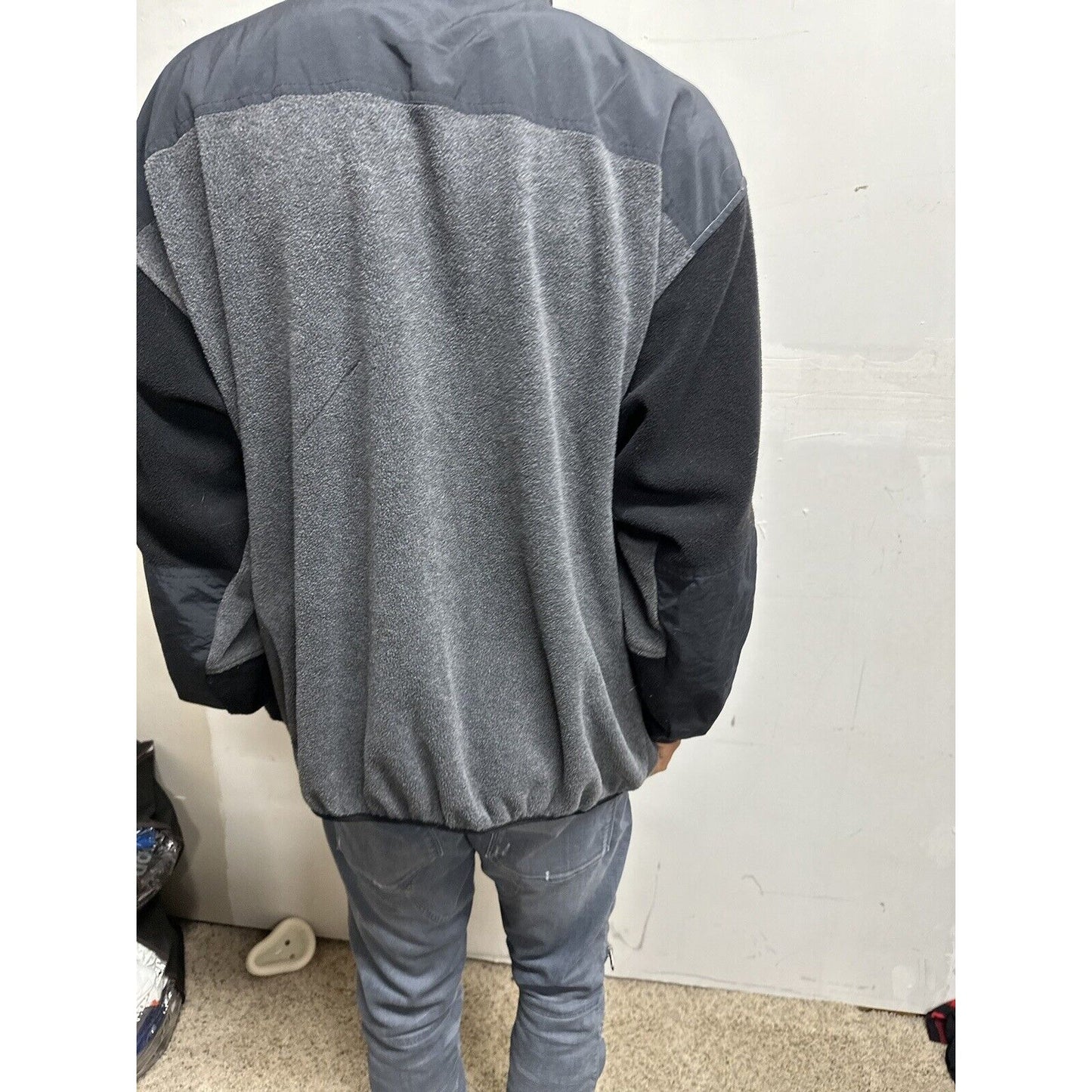 Men’s Gray And Black Bike Performance XL Full Zip Jacket Poly Blend