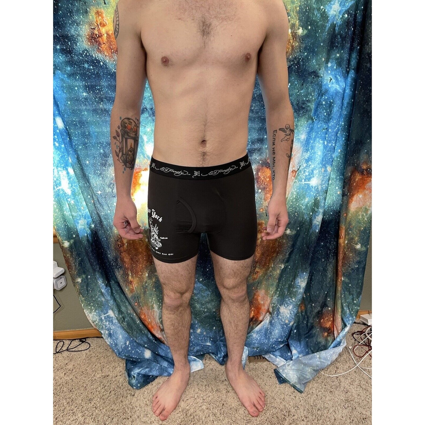 men's ed hardy medium black new york compression shorts New And Unworn