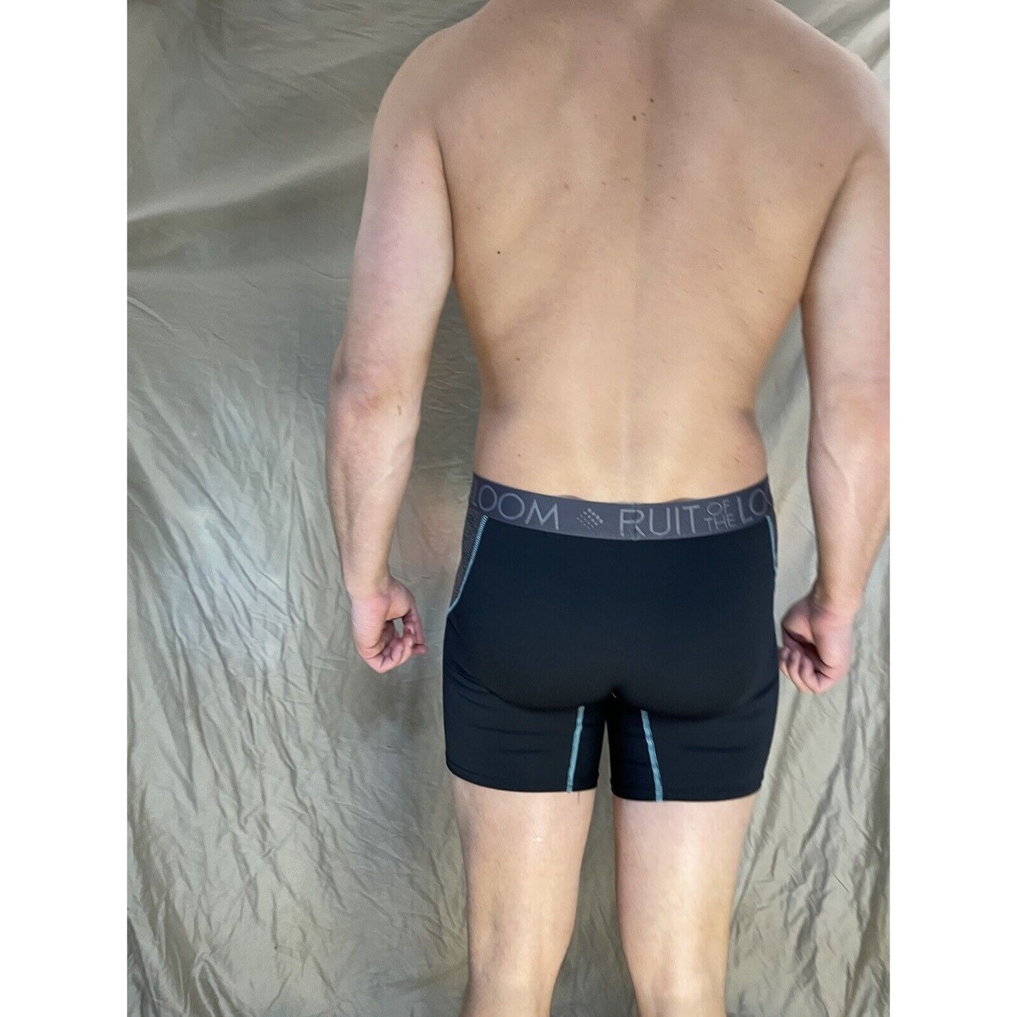 men's fruit of the loom XL compression boxer briefs breathable Black And Gray