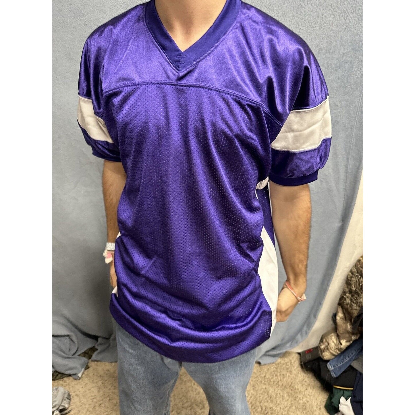 Men’s Purple And White Champro Medium Football Jersey