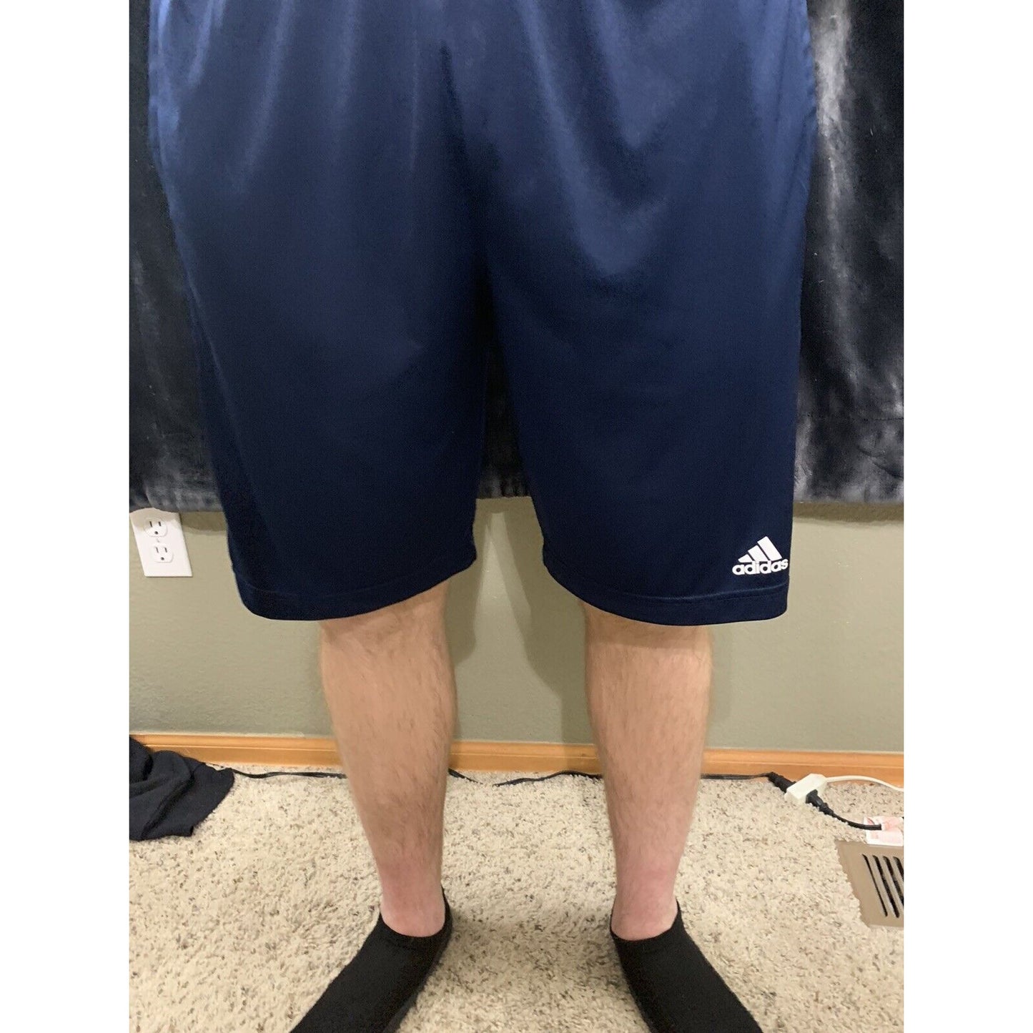 Mens Navy Blue Adidas Climalite Shorts Size L