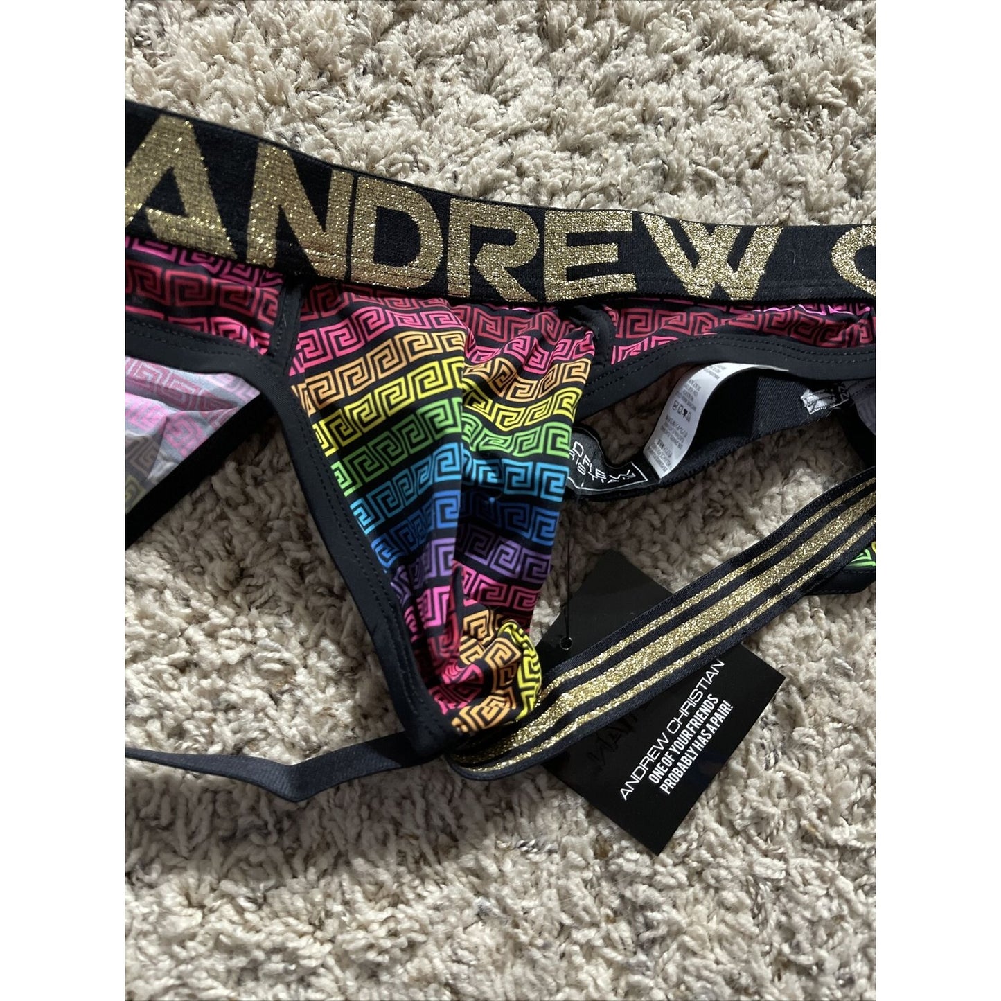 Andrew Christian Greek God Rainbow Frame Jock New With Tags Small