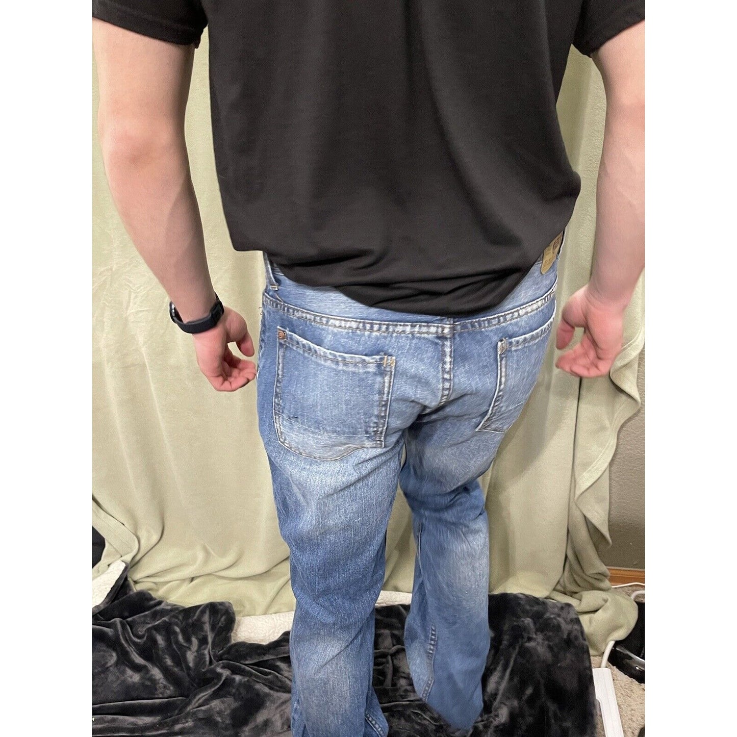 Men’s 33x32 Marc Moto Boot Throttle Blue Jeans