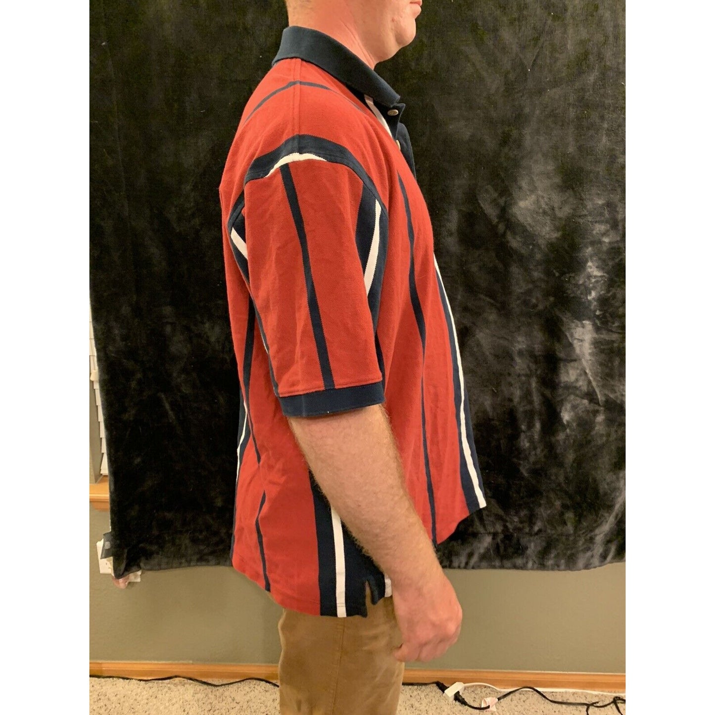 Callaway Golf Short Sleeve Red/Blue/white Combed Cotton Sport Polo Shirt Mens XL
