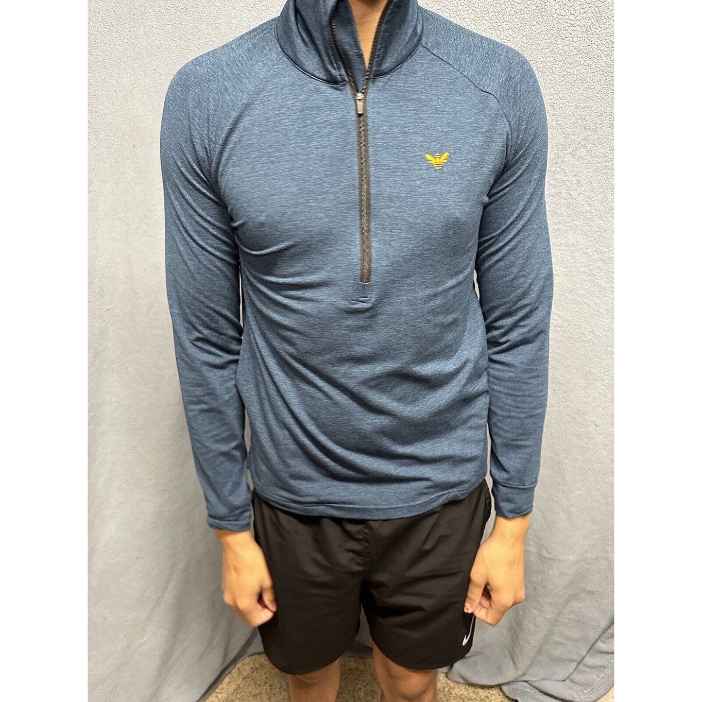 Men’s Blue Medium Weekend Sport Marine Layer 1/4 Zip Pullover Sweater