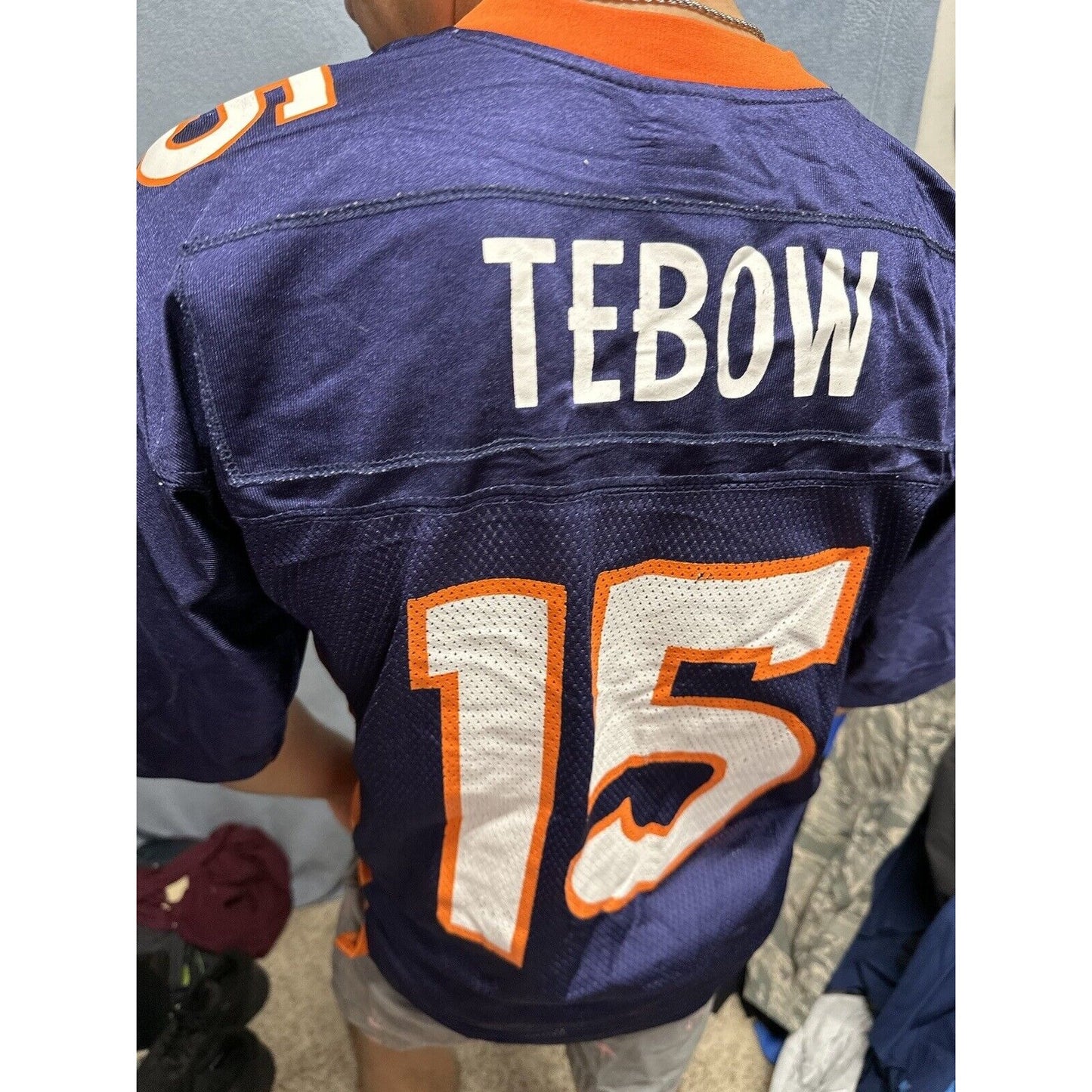 TIM TEBOW DENVER BRONCOS 15 JERSEY Equipment Reebok NFL Football Orange Medium