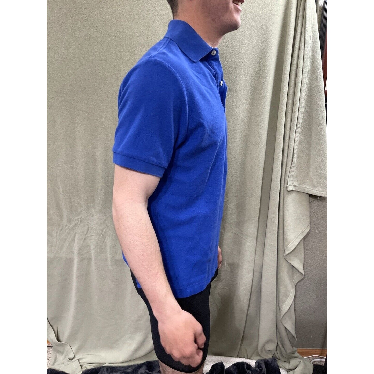 Tommy Hilfiger Polo Royal Blue Classic Flag Logo Small Short Sleeve Fitted Mens