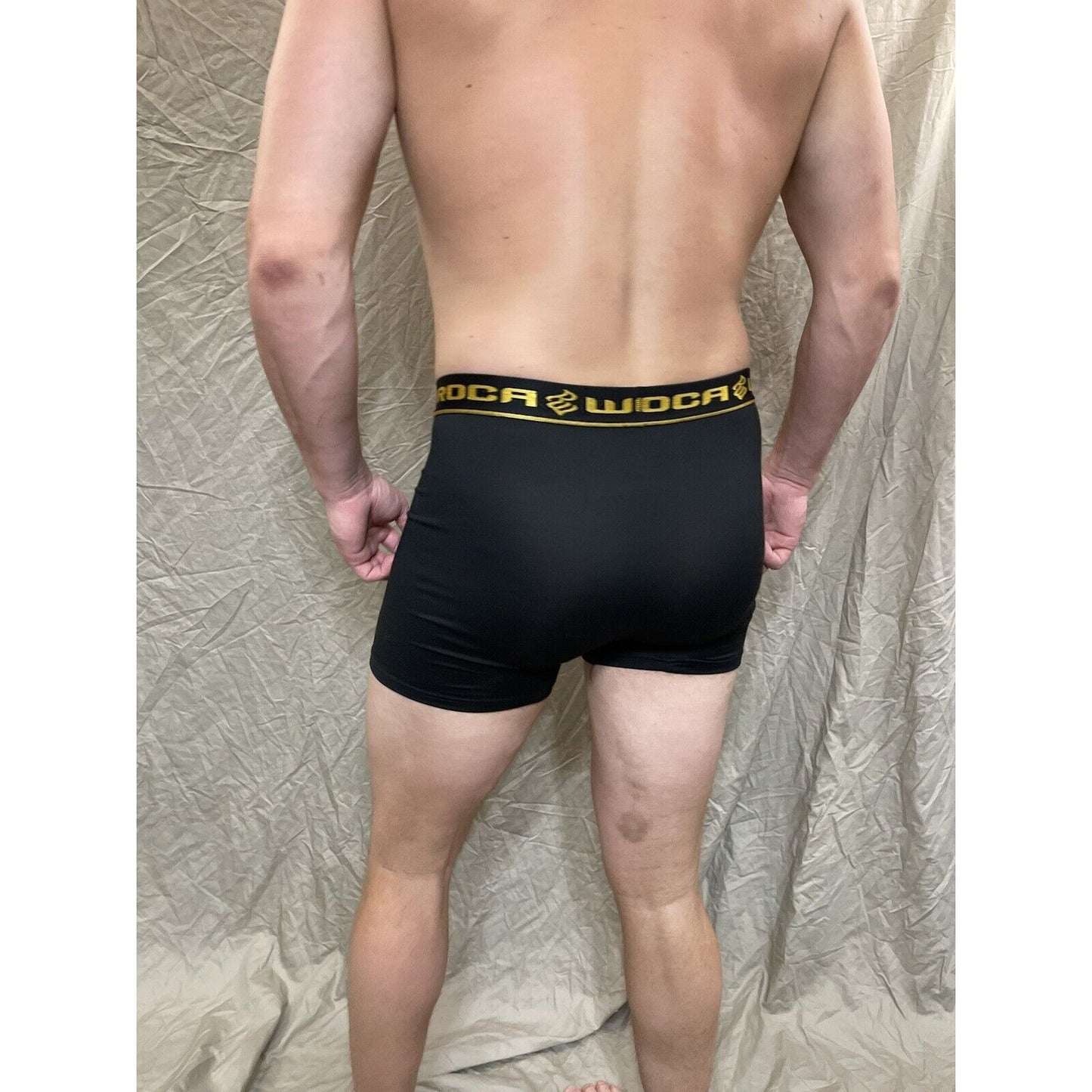 men's roca wear small Black compression boxer briefs