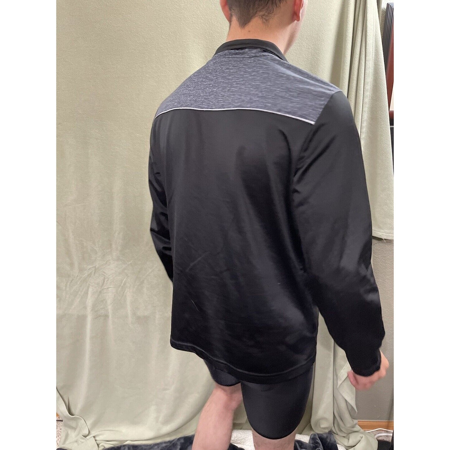 And1 Men's Black And Gray Full Zip Jacket Warm Up Sweats Medium Long Sleeve