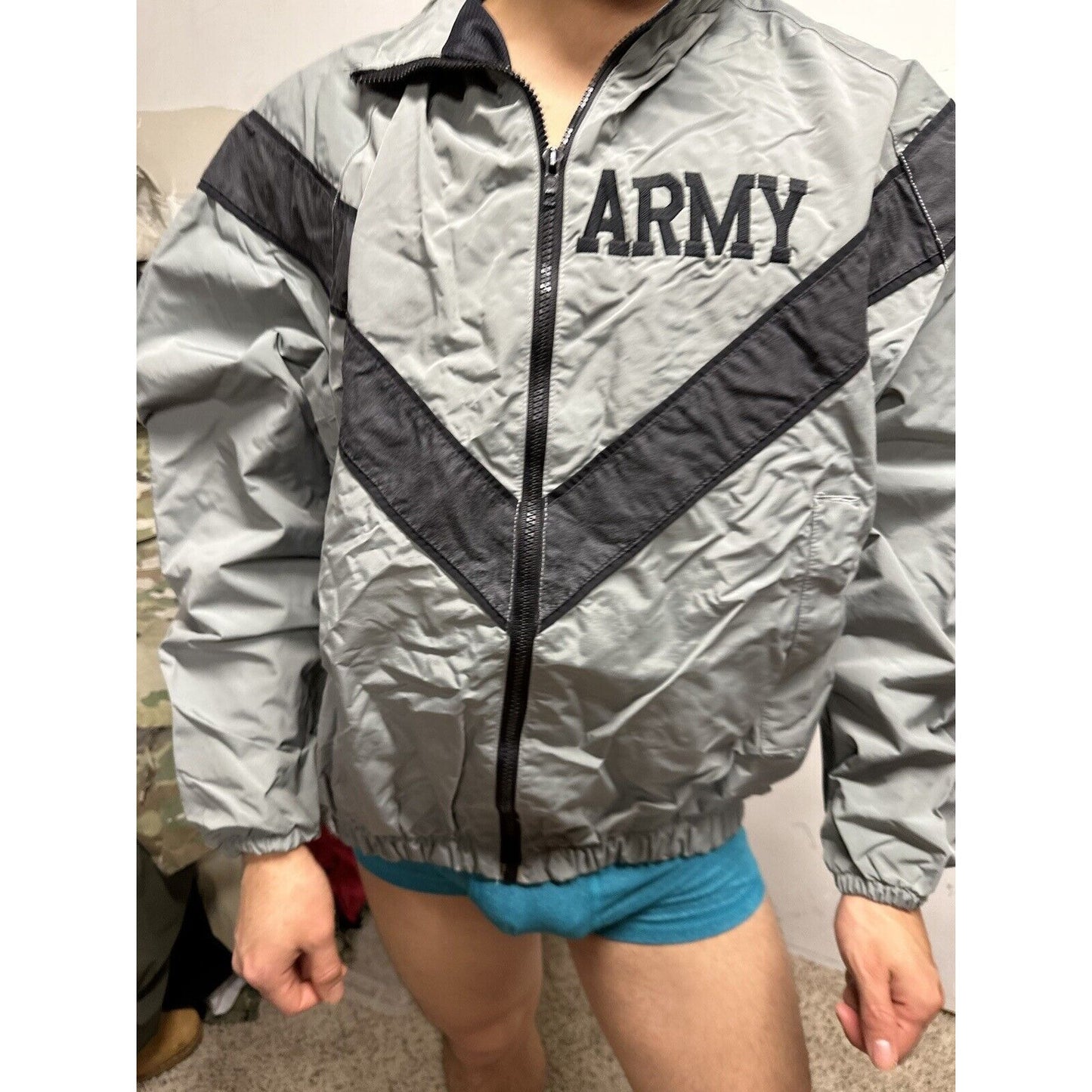 Men’s Army Pt Gray Jacket Small Long Uniform Top