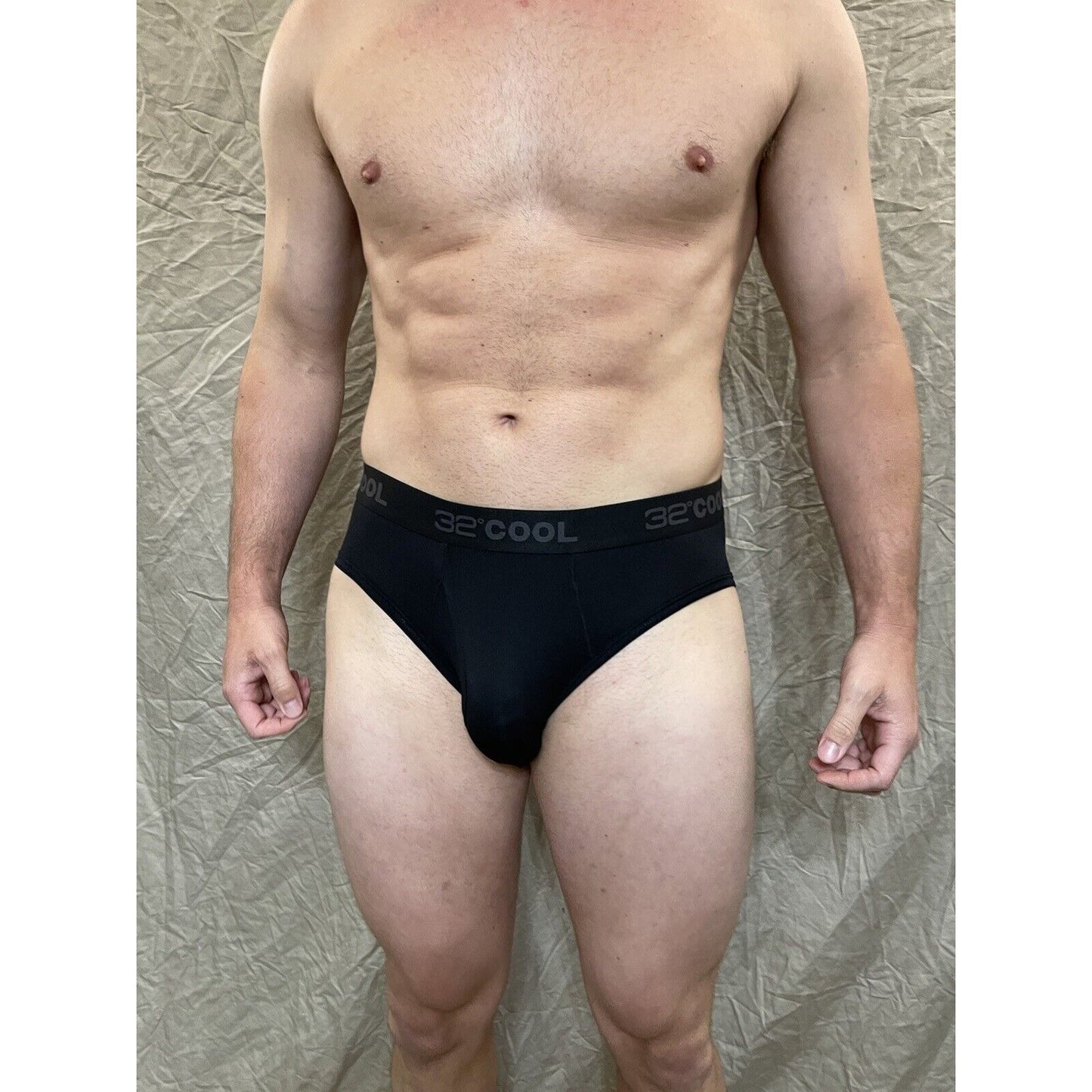 men's black 32 degrees 8% spandex athletic brief Extra Large
