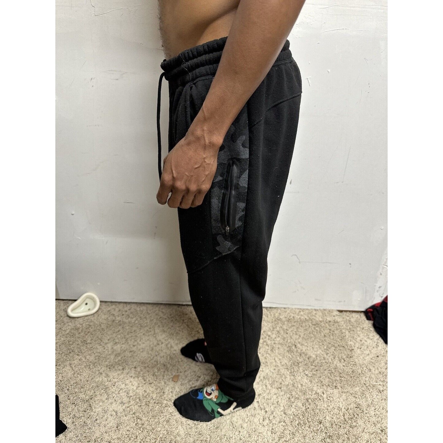 Men’s RBX Black Large With Camo Sweat Pants With Pockets