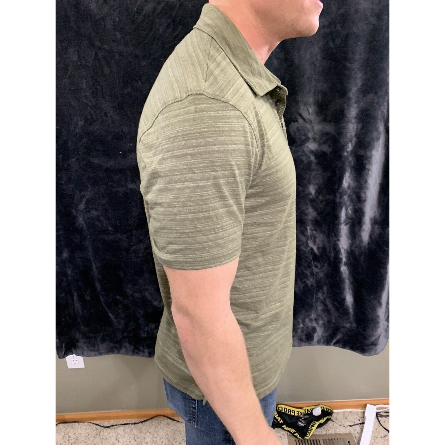 English Laundry Mens Short Sleeve Cotton Polo Shirt Size Large Olive Green