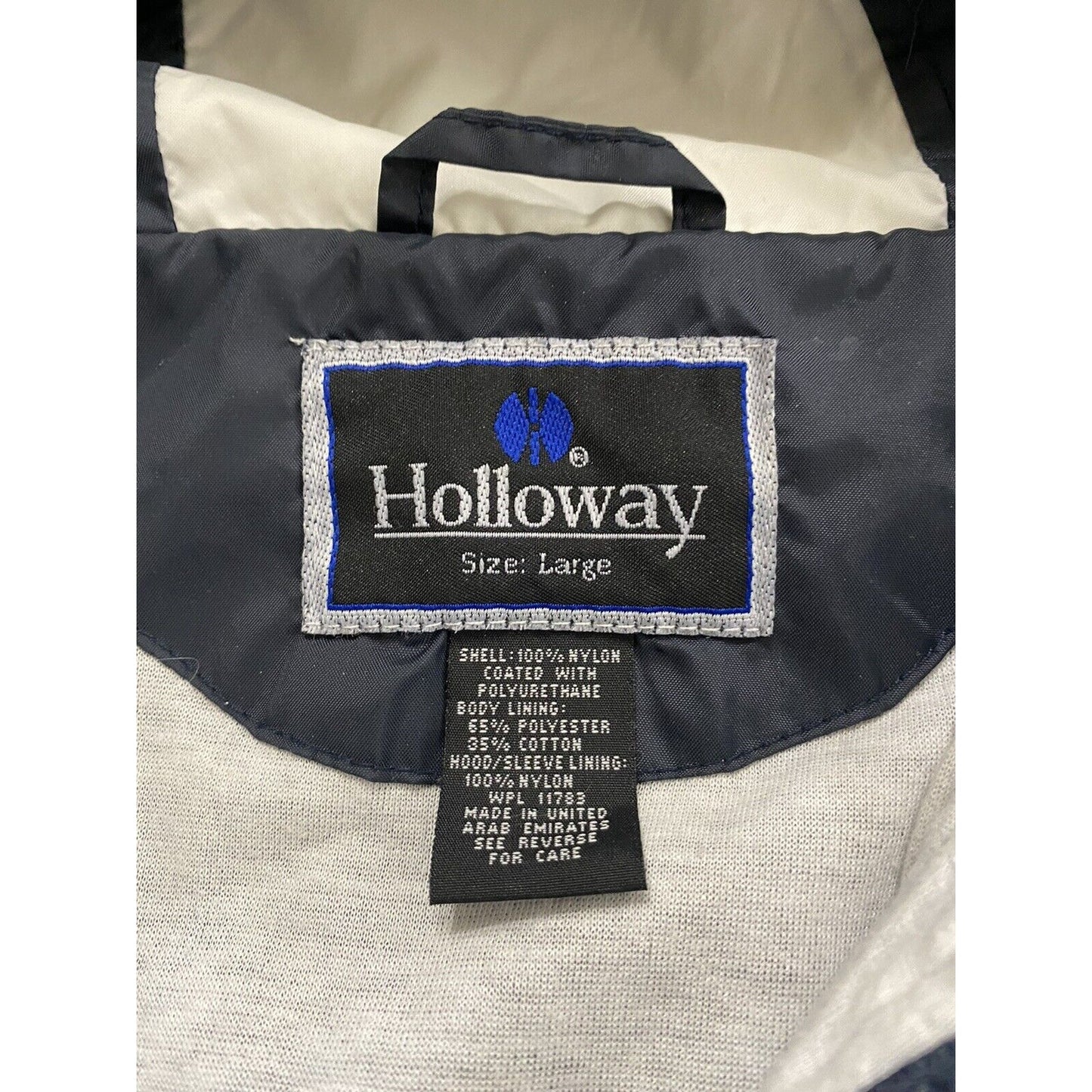 US AIR FORCE Holloway Men’s Large Windbreaker Navy Blue Jacket w/ White Stripe