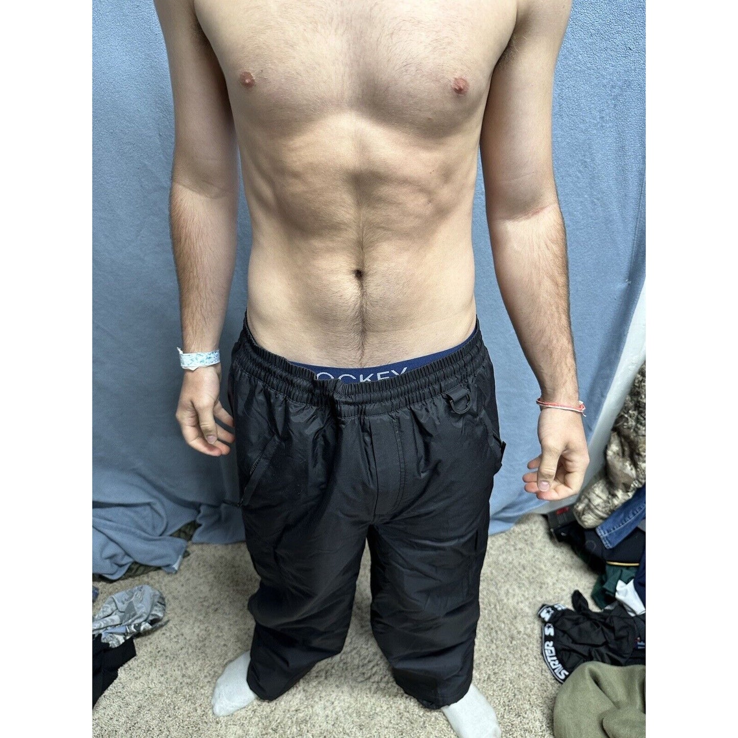 Men’s Black Sports Essentials Large Nylon Snow Pants
