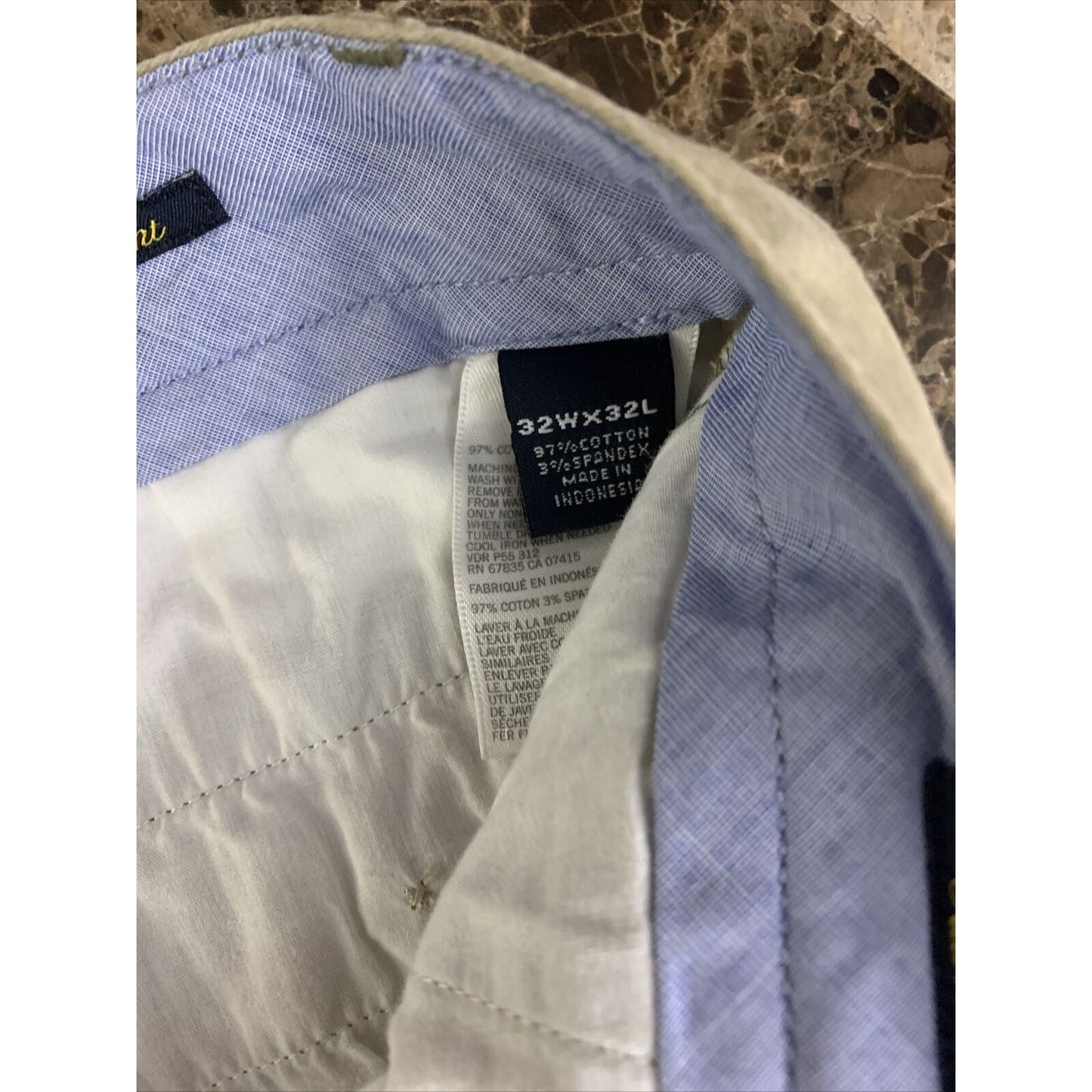 Nautica Men Dress Pants 32x32 Khaki Tailored Fit The Beacon Pant Flat Front