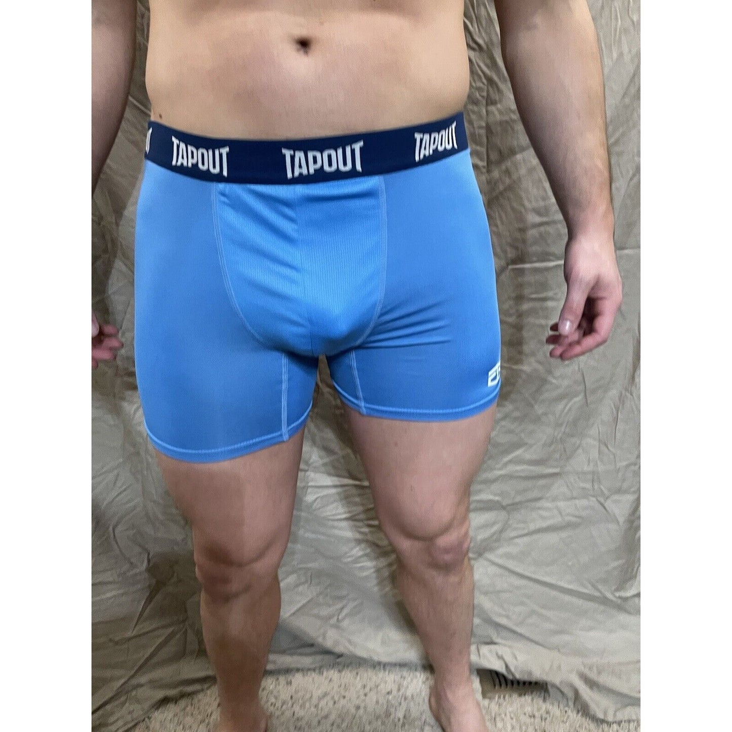 men's blue tapout compression shorts Small