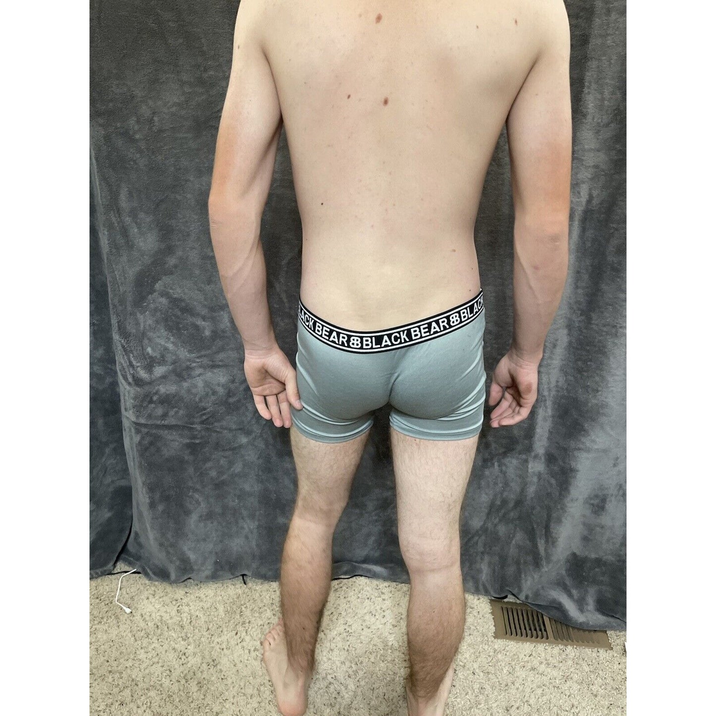 men's medium athletic trunk style black bear boxer brief Gray