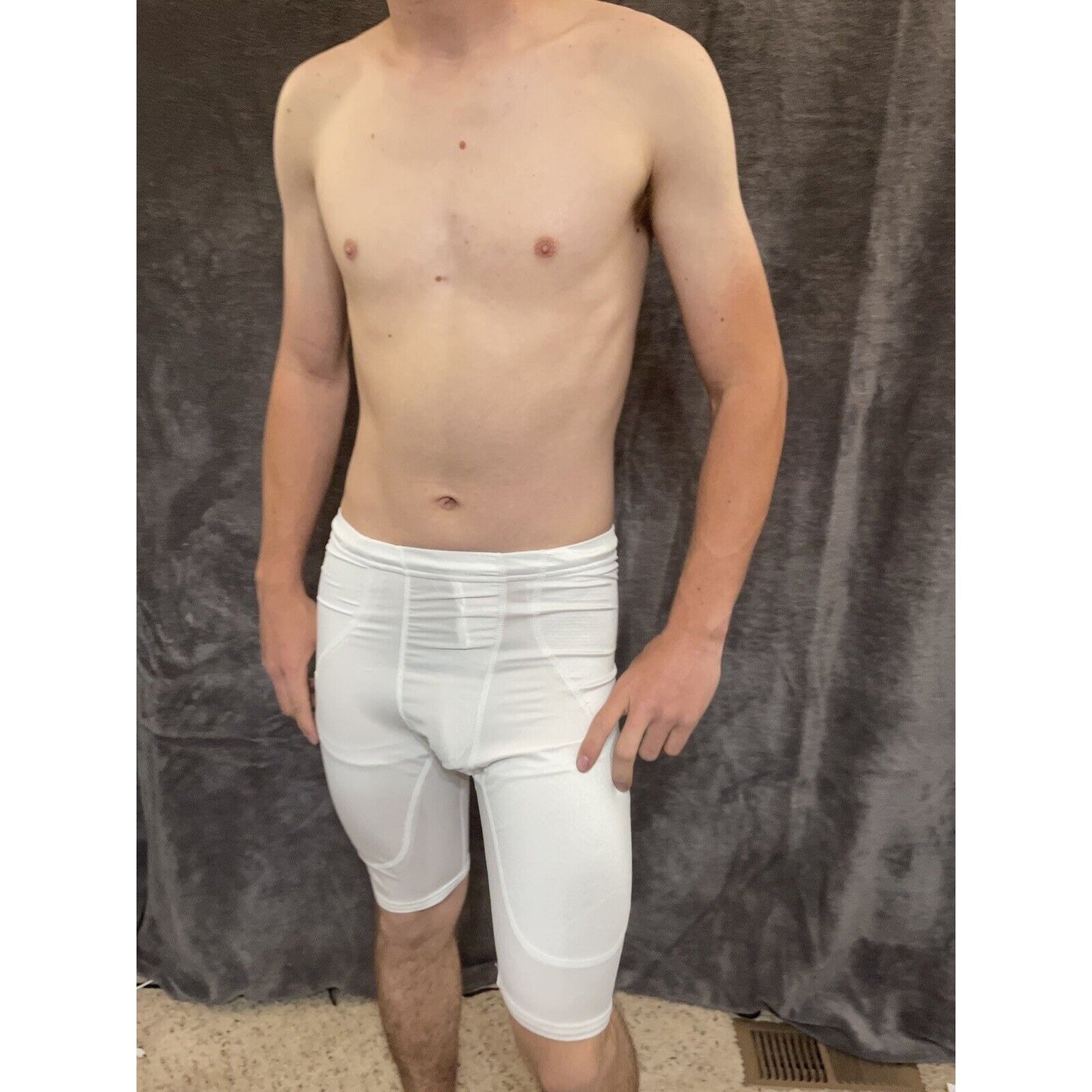 men's alleson athletic Small white football compression shorts