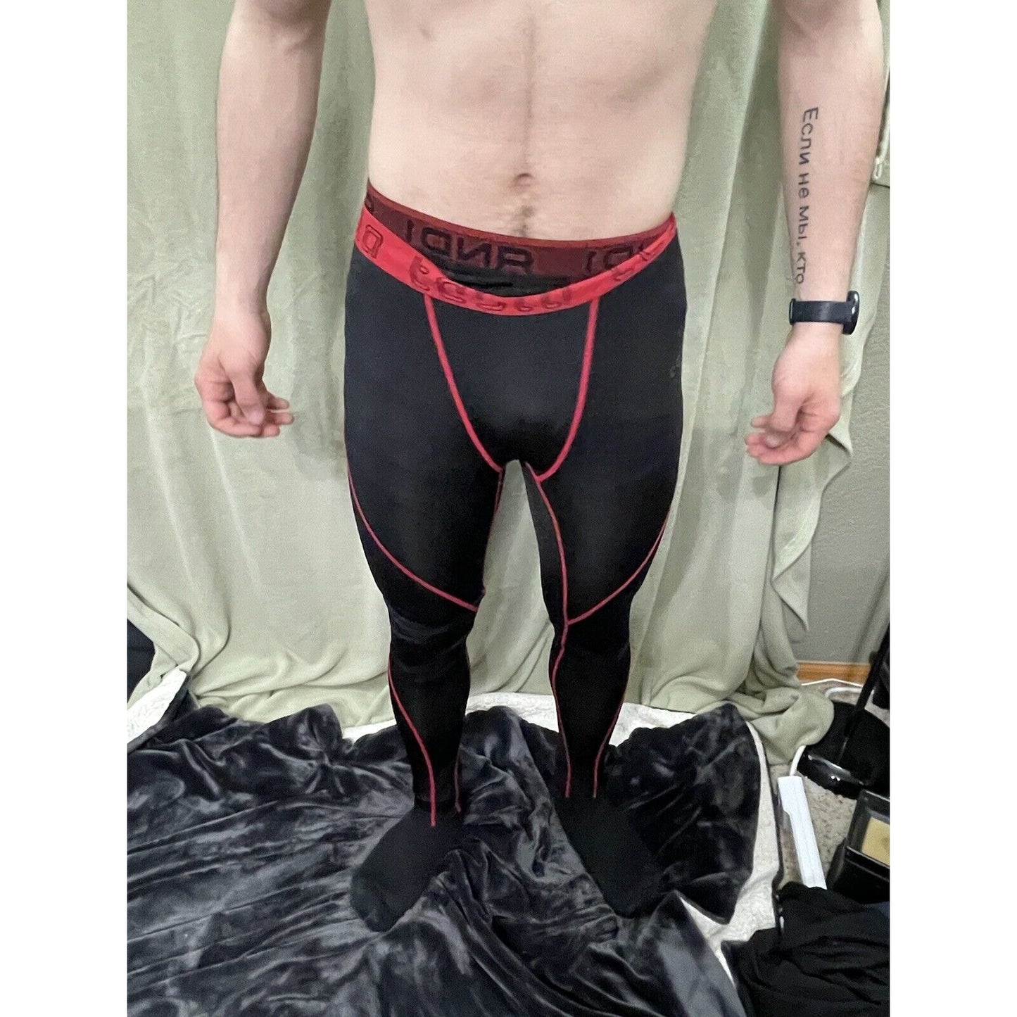 Tesla Thermal Baselayer Compression Pants - Large - Black/Red