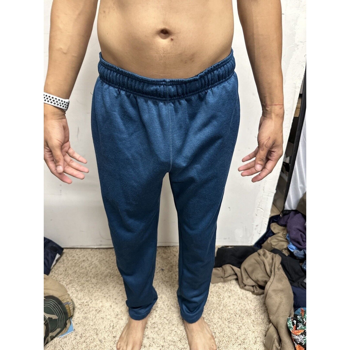 Men’s Russell Small Dri Power Blue Sweatpants With Pockets