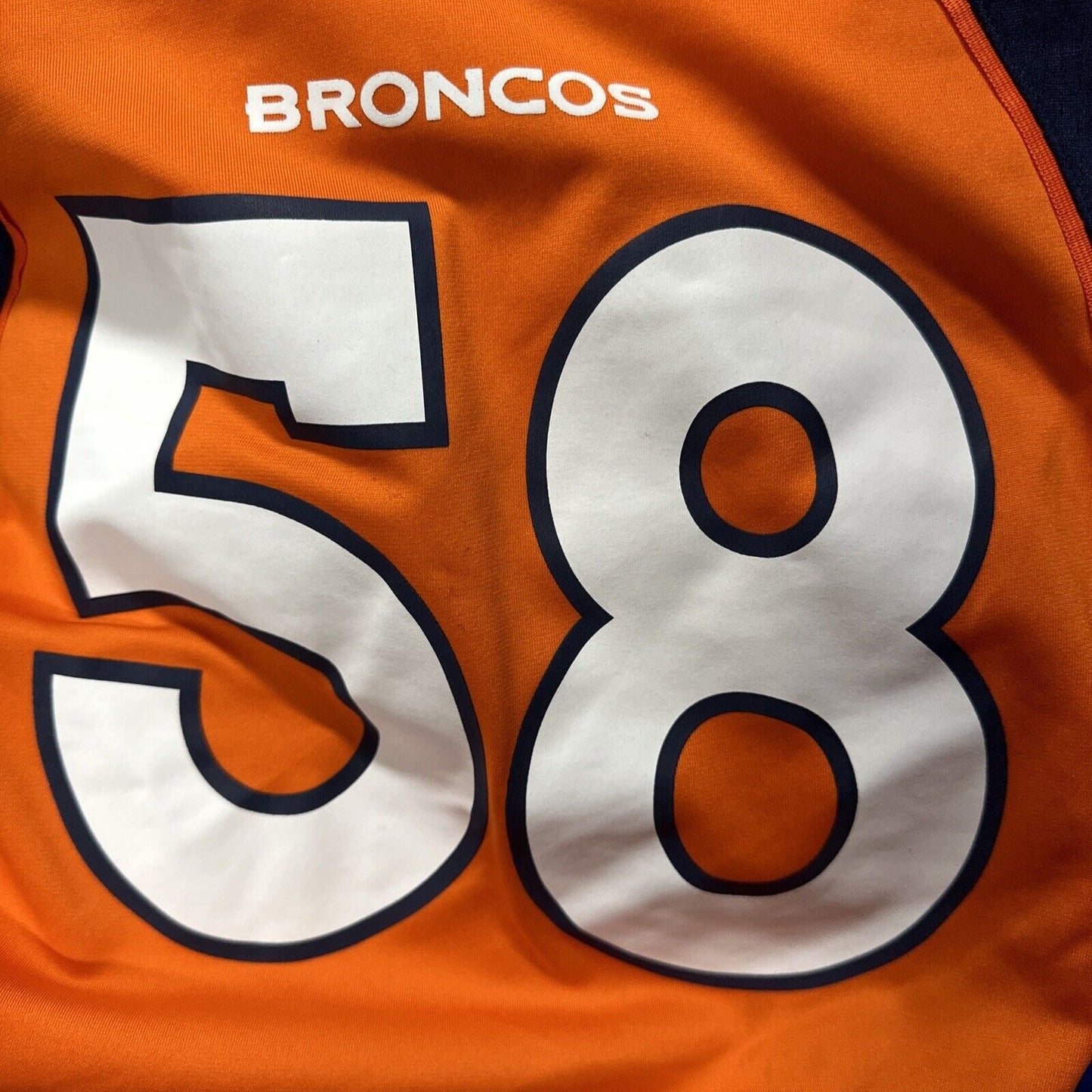 Men’s Denver Broncos Orange NFL Medium On Field Nike Football Jersey #58 Miller