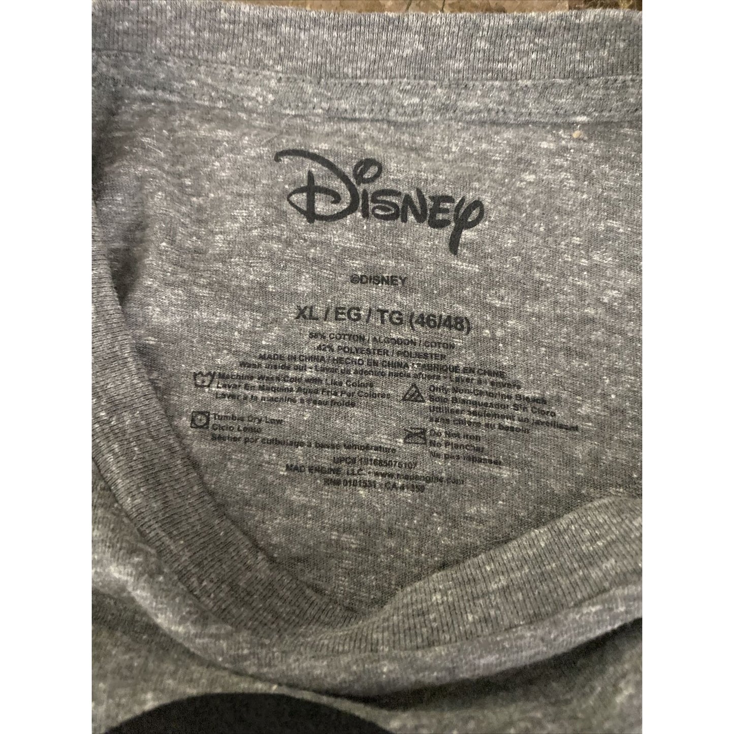 MICKEY MOUSE Vintage Disney Men’s XL Gray Cotton-poly T-shirt