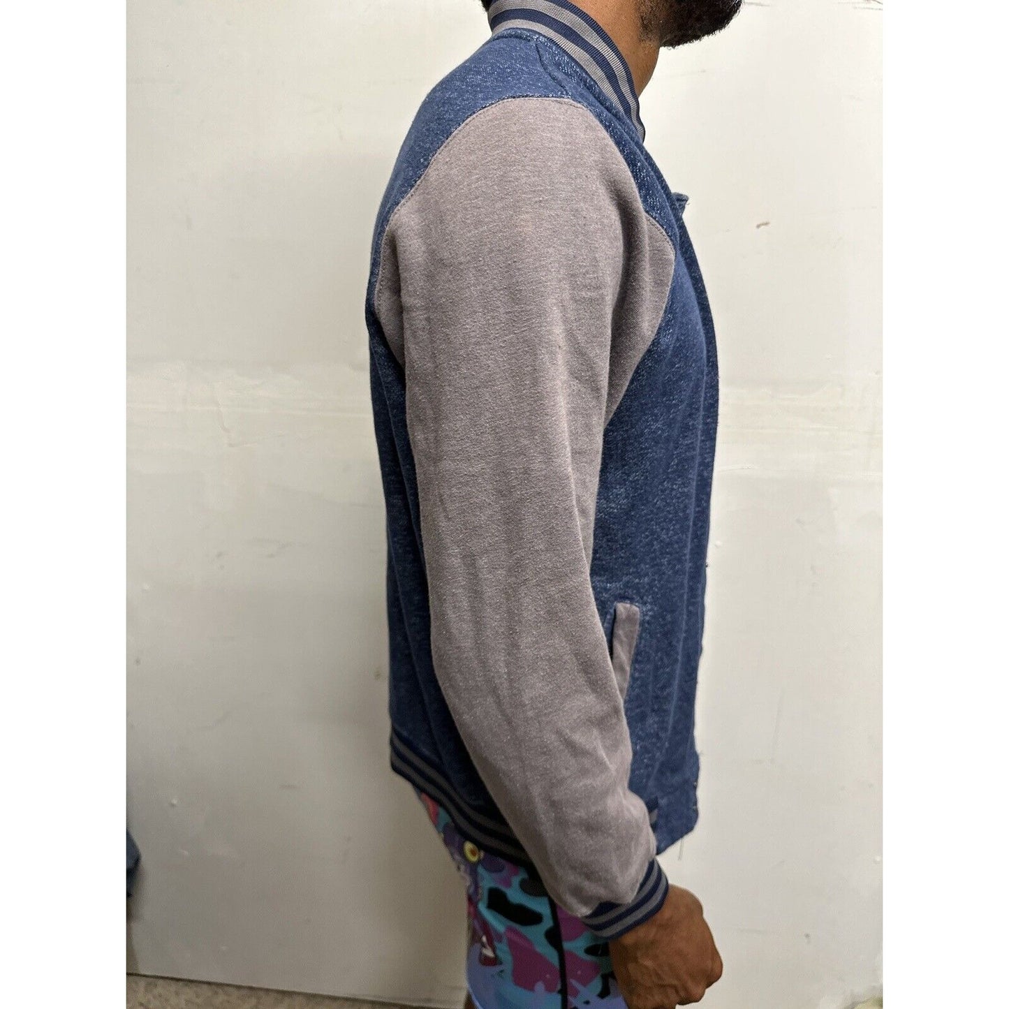 Men’s Superman DC Comics Blue Superman Snap Up Jacket Small