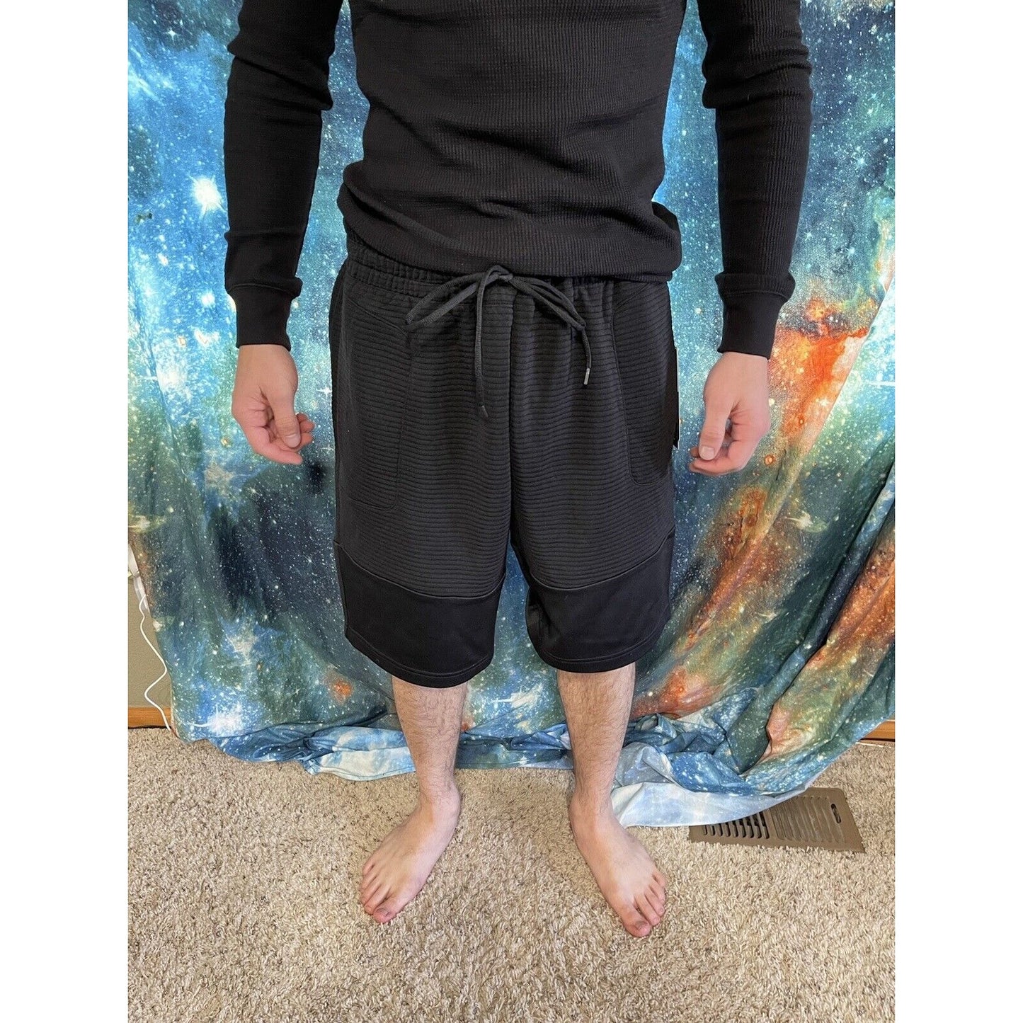 Michael Strahan Black Quick-Dri premium ultra fleece shorts