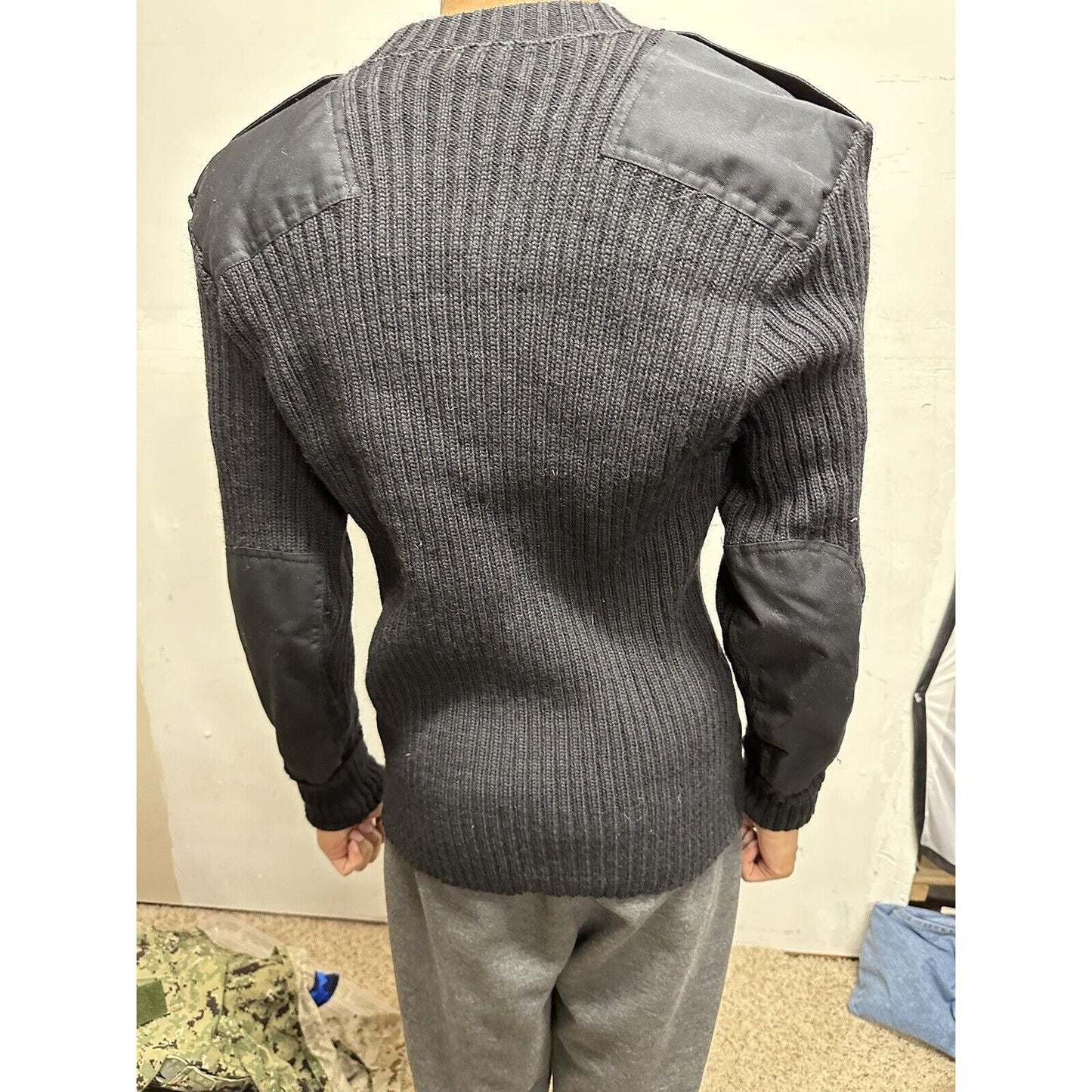 Citadel Mens Military Virgin Wool Pullover Sweater Great Britain Black Size 42