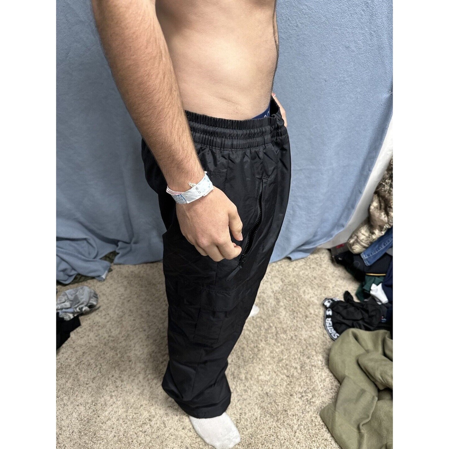 Men’s Black Sports Essentials Large Nylon Snow Pants