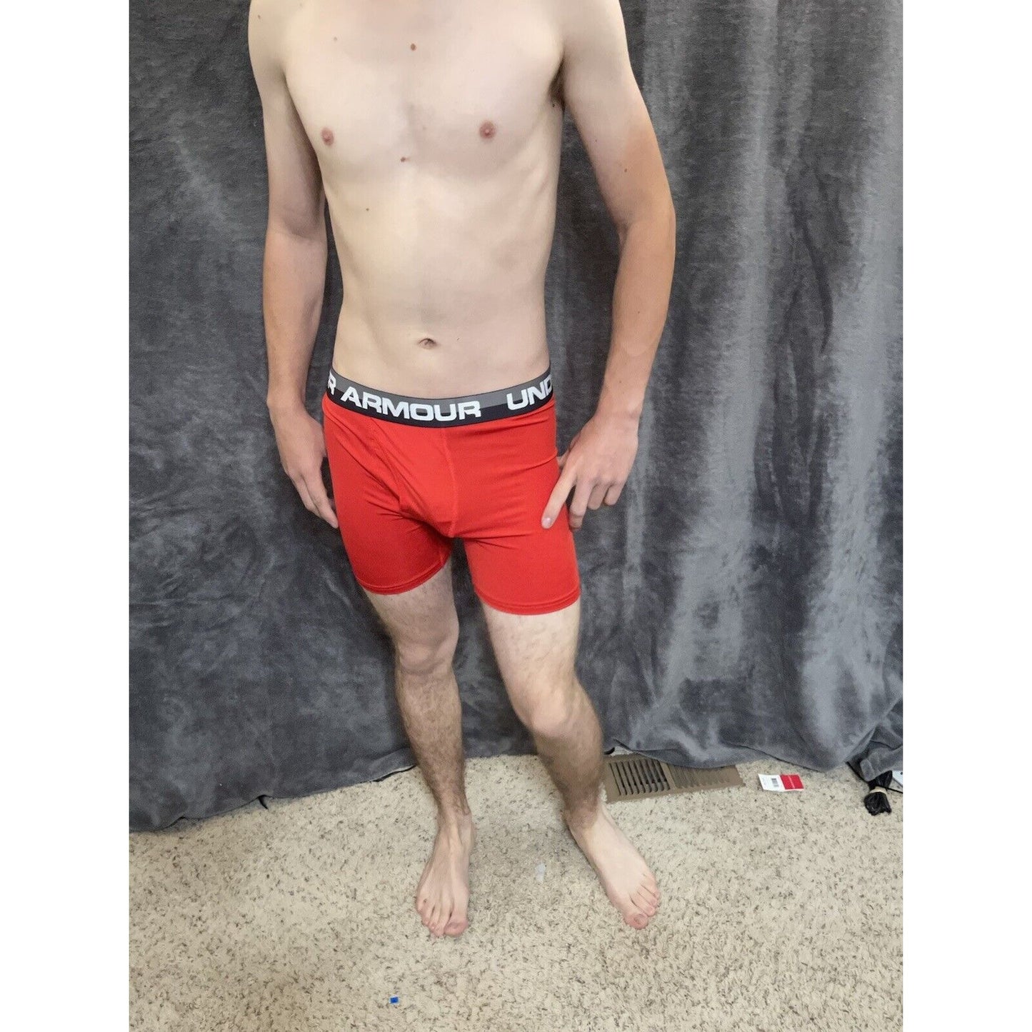 boys youth xl under armour boxerjock red with black and gray band