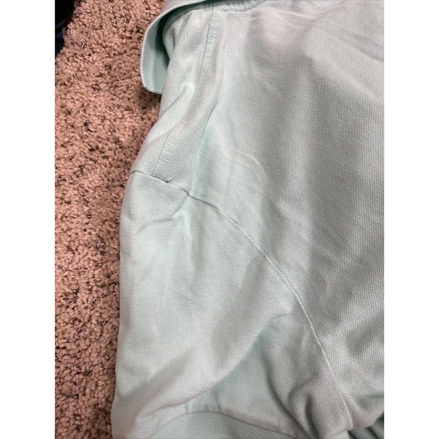 men’s mint green express pique polo medium polo shirt small hole see pics