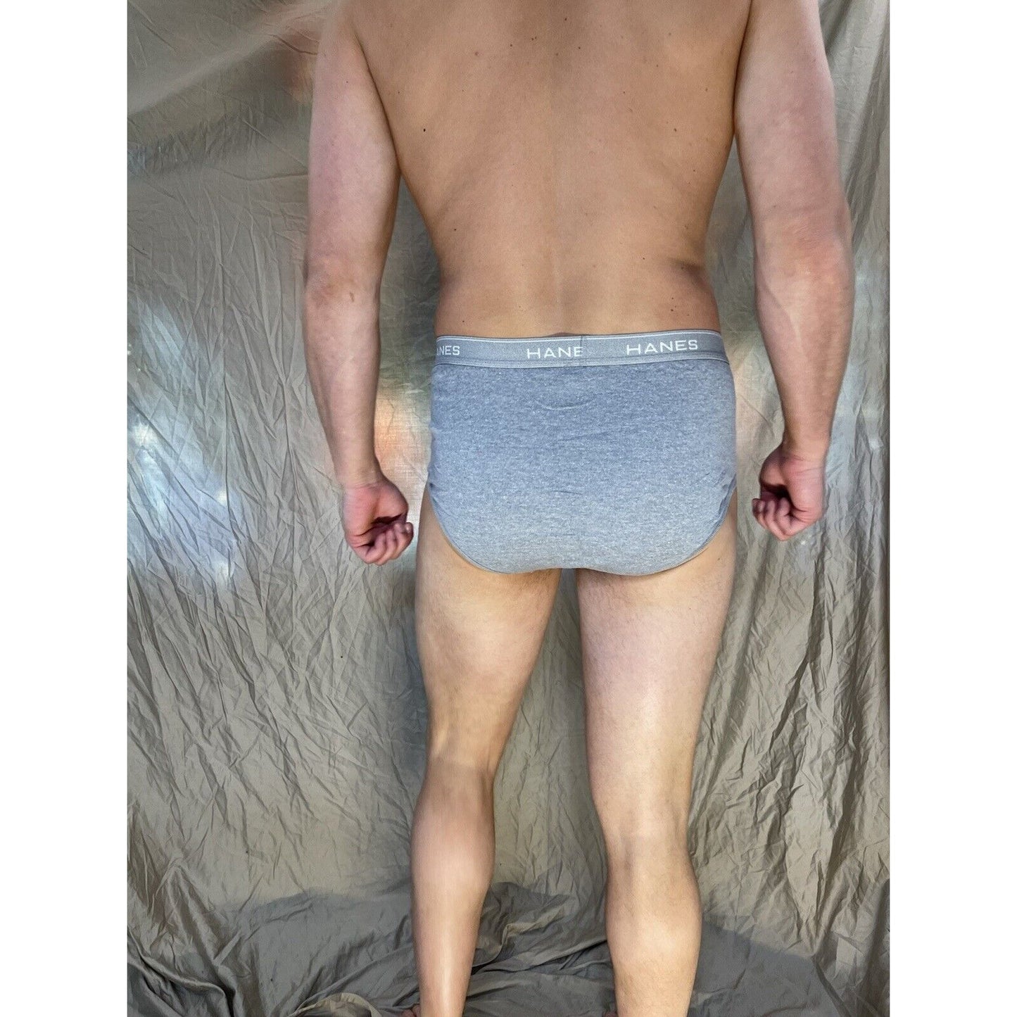 men's hanes Gray briefs large comfort cool