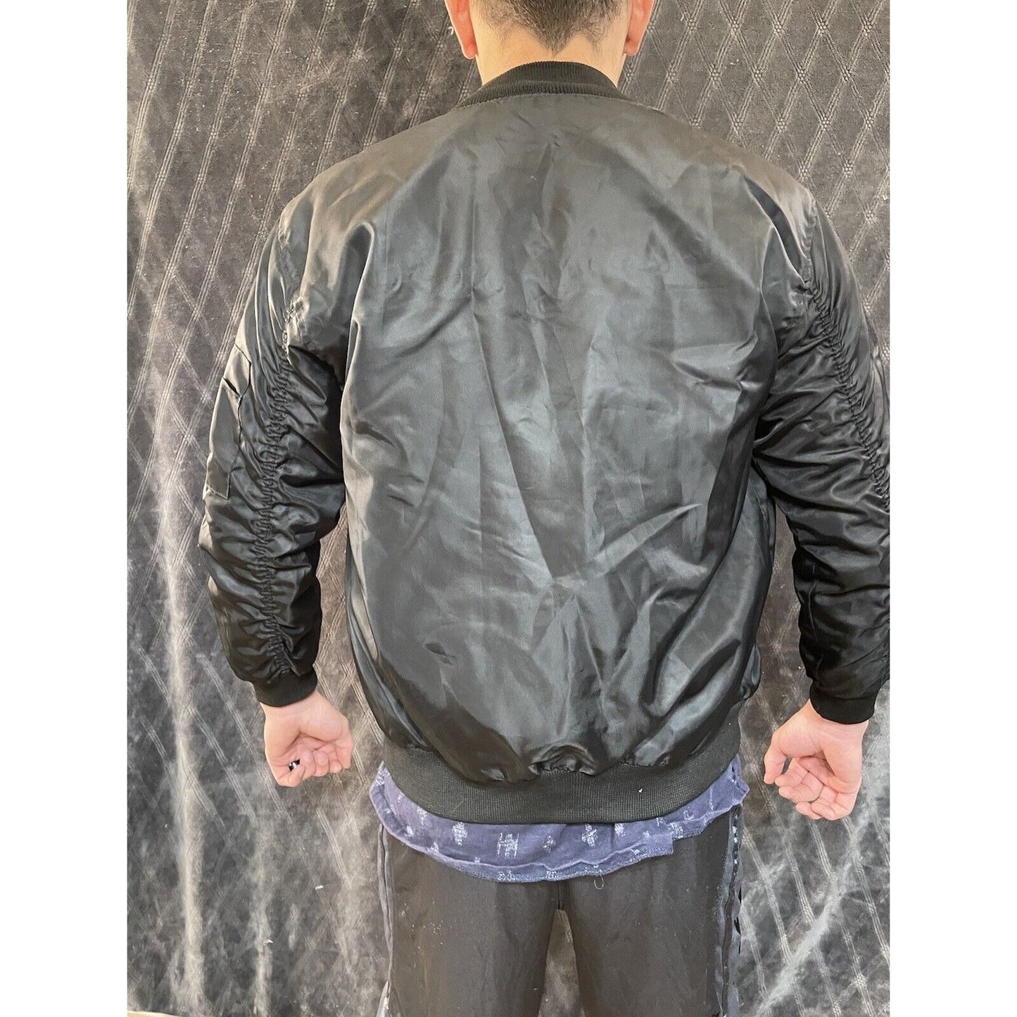 men’s black indonesia air force Cadet flight jacket fits like a small