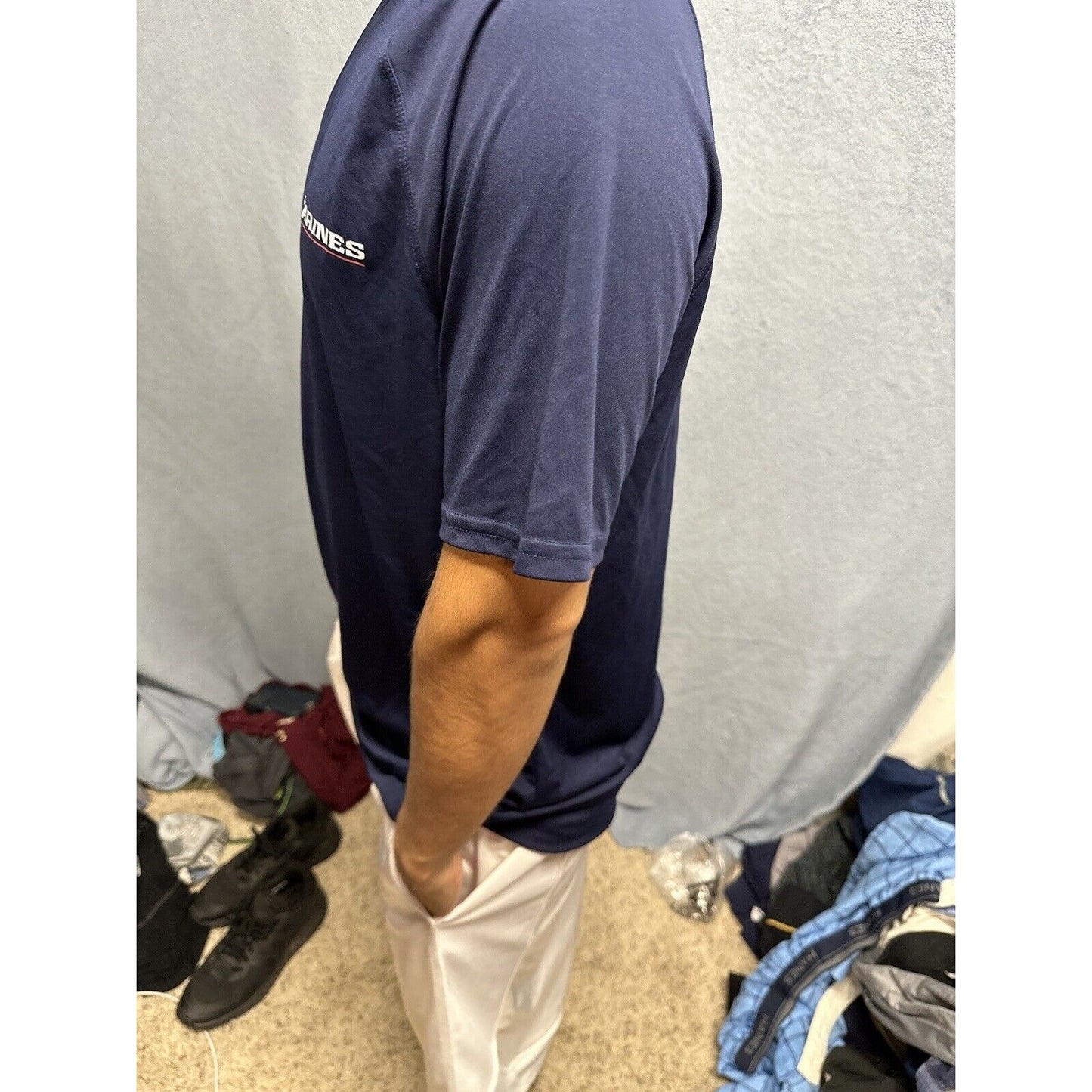 Men’s Athletic Dark Blue Large Marines Compression Tshirt