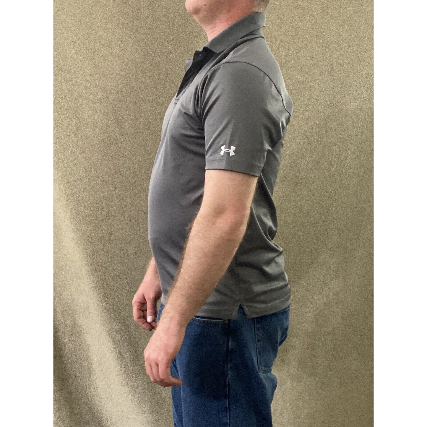 Under Armour HeatGear Men’s Medium Gray Loose Fit Polyester Golf Polo Shirt