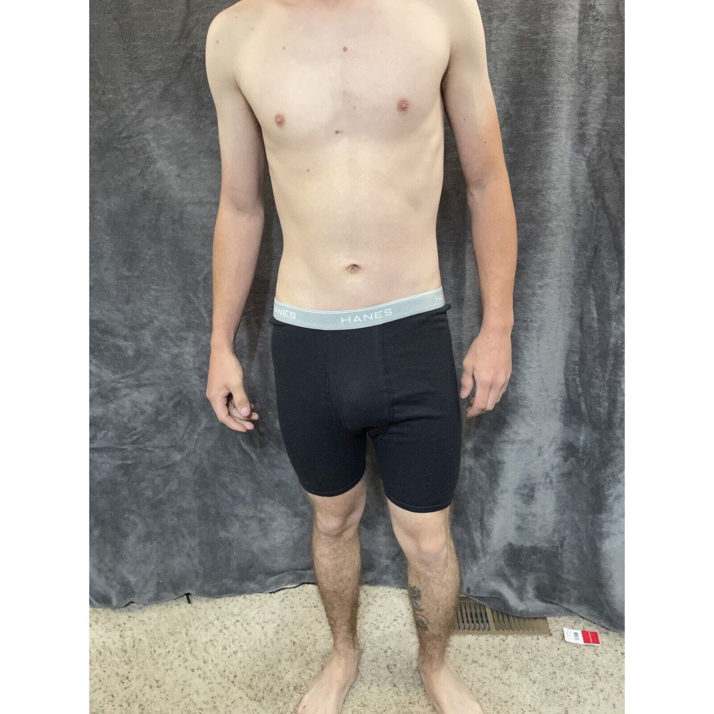 boy's black XL hanes boxer briefs gray band
