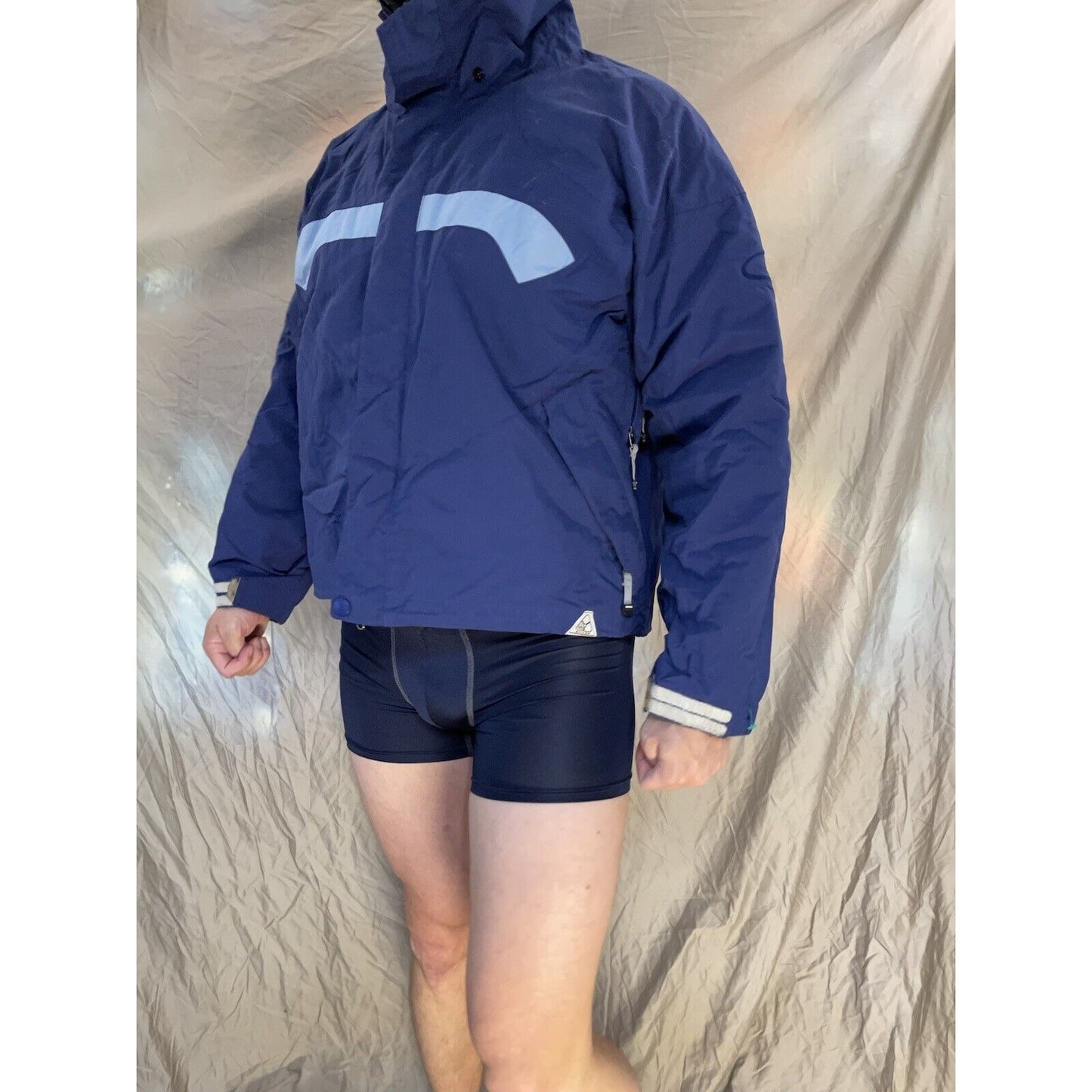 men's bonfire snowboardinf blue snow jacket silver series vaporlite XL