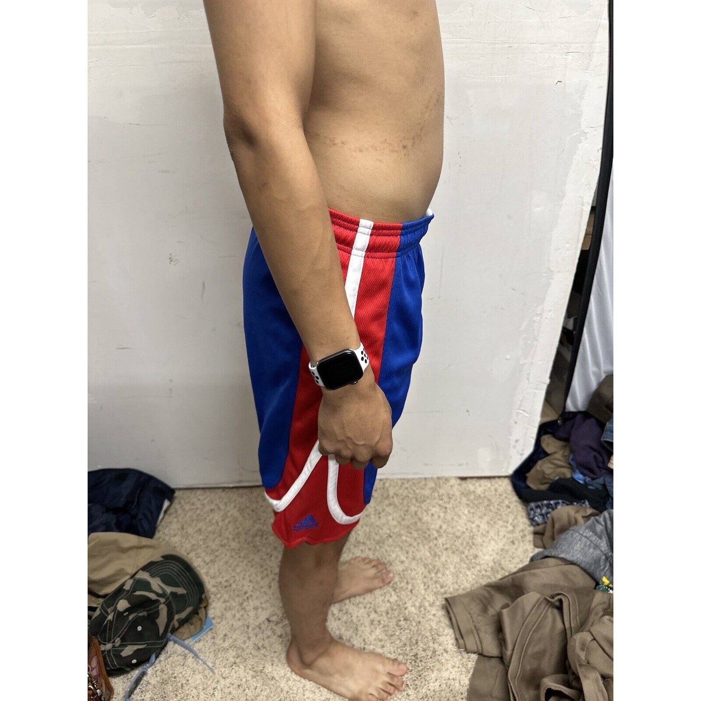 Boy’s Large Pistons NBA Adidas Performance Basketball Shorts Blue