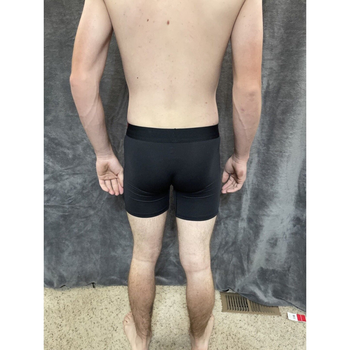 men's black volcom 15% spandex compression boxer brief Large