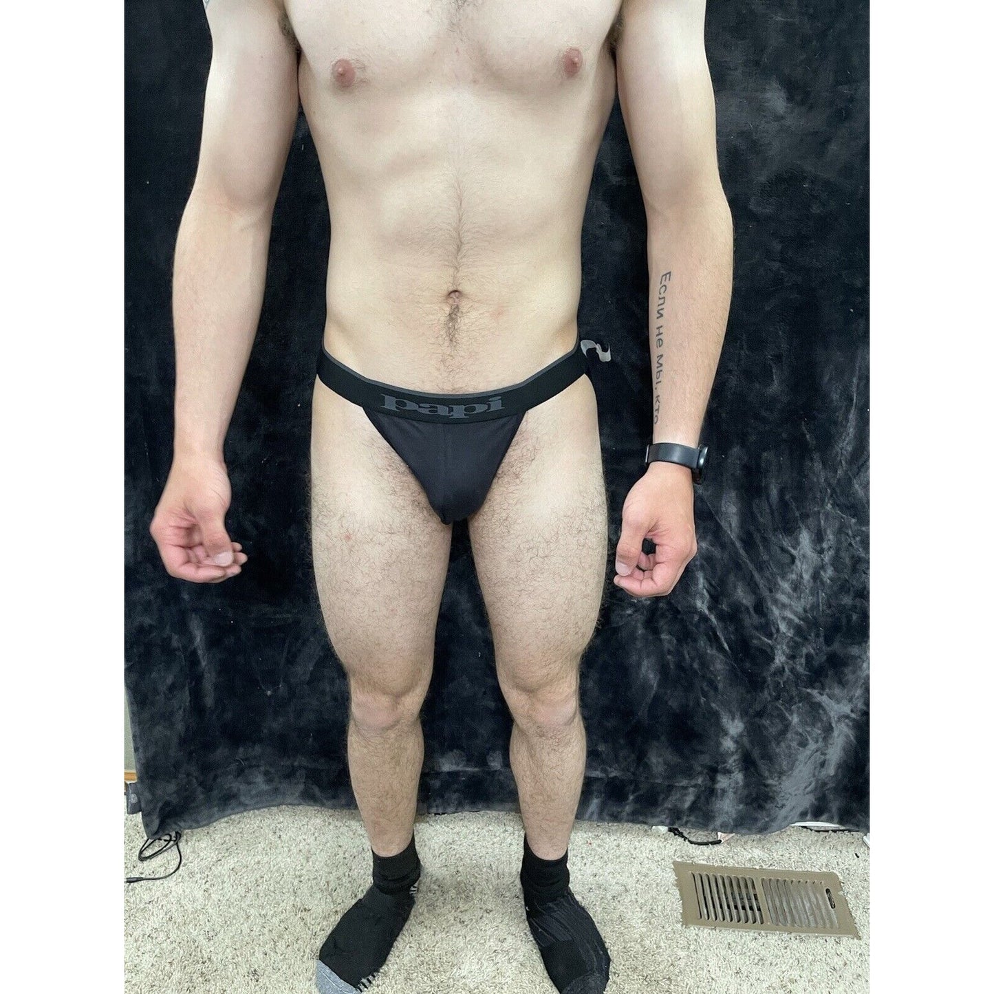 Men’s Papi Large Black Jockstrap Jock