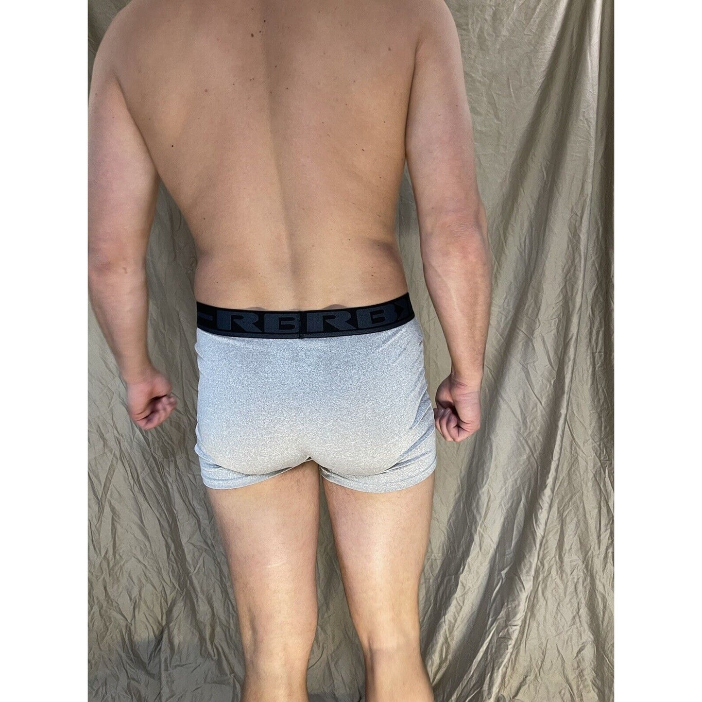 men's RBX light gray large compression boxer briefs