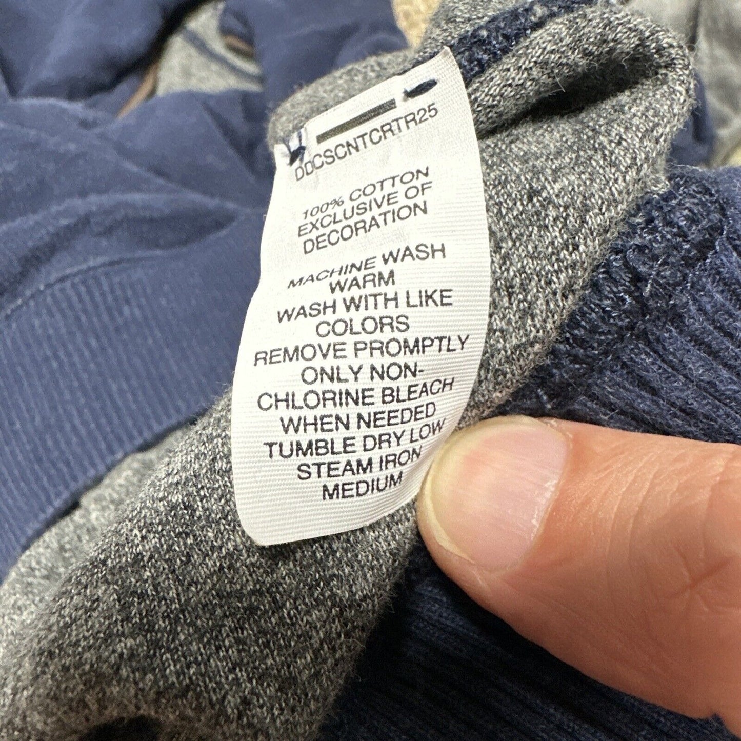 Men’s Dark Blue Medium Cremieux 1/4 Zip Long Sleep Pullover Sweater