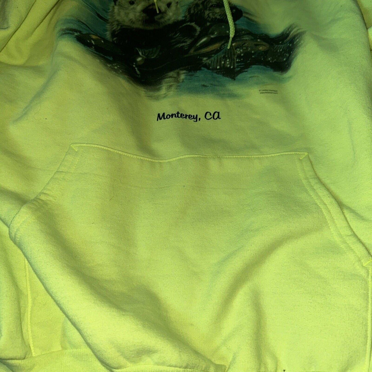 Men’s Neon Yellow Monterey California XXL Hoodie Pullover