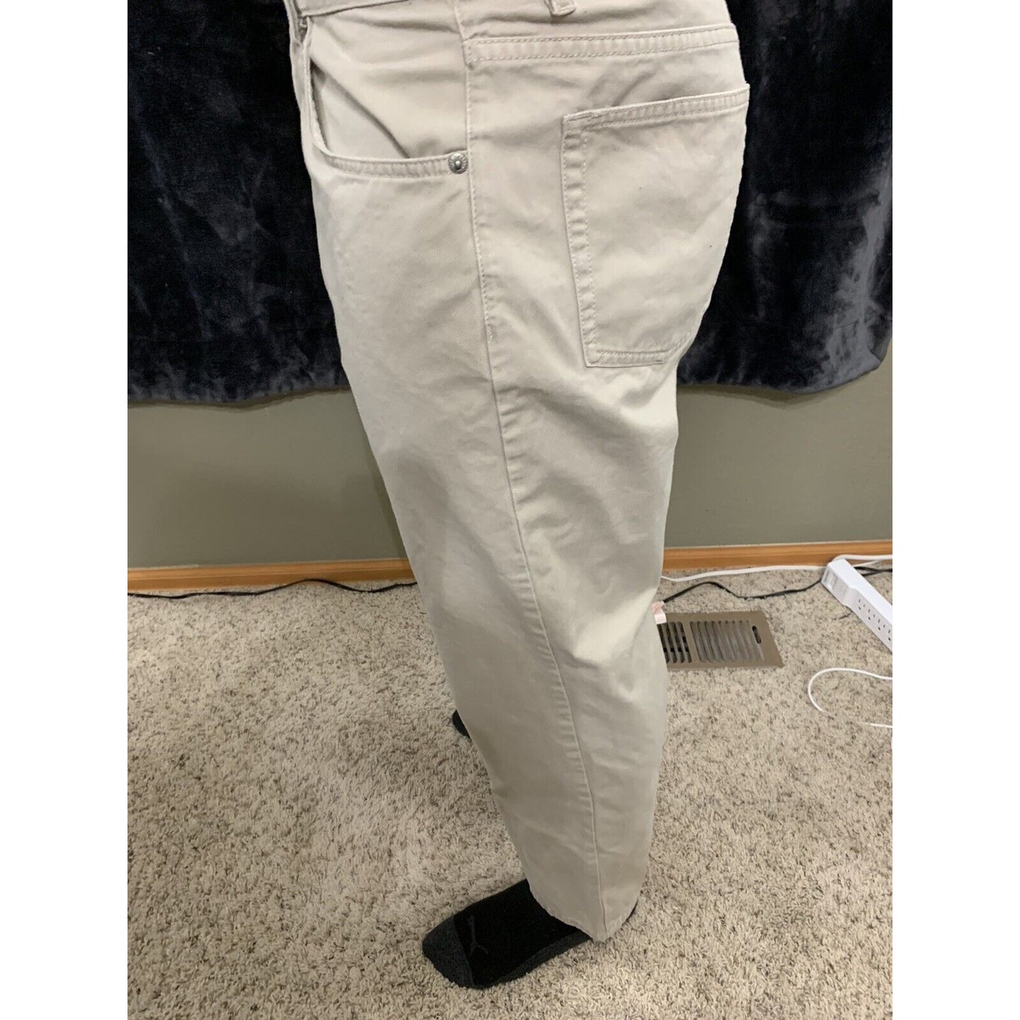 Men's CALVIN KLEIN Straight Jeans tan khaki SIZE 34 x 30 inseam Denim