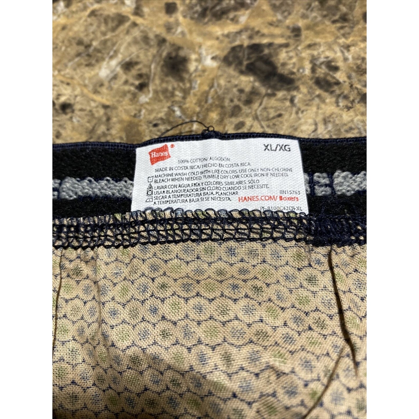 Hanes Men’s XL Green & Blue Flakes Cotton Boxer Shorts