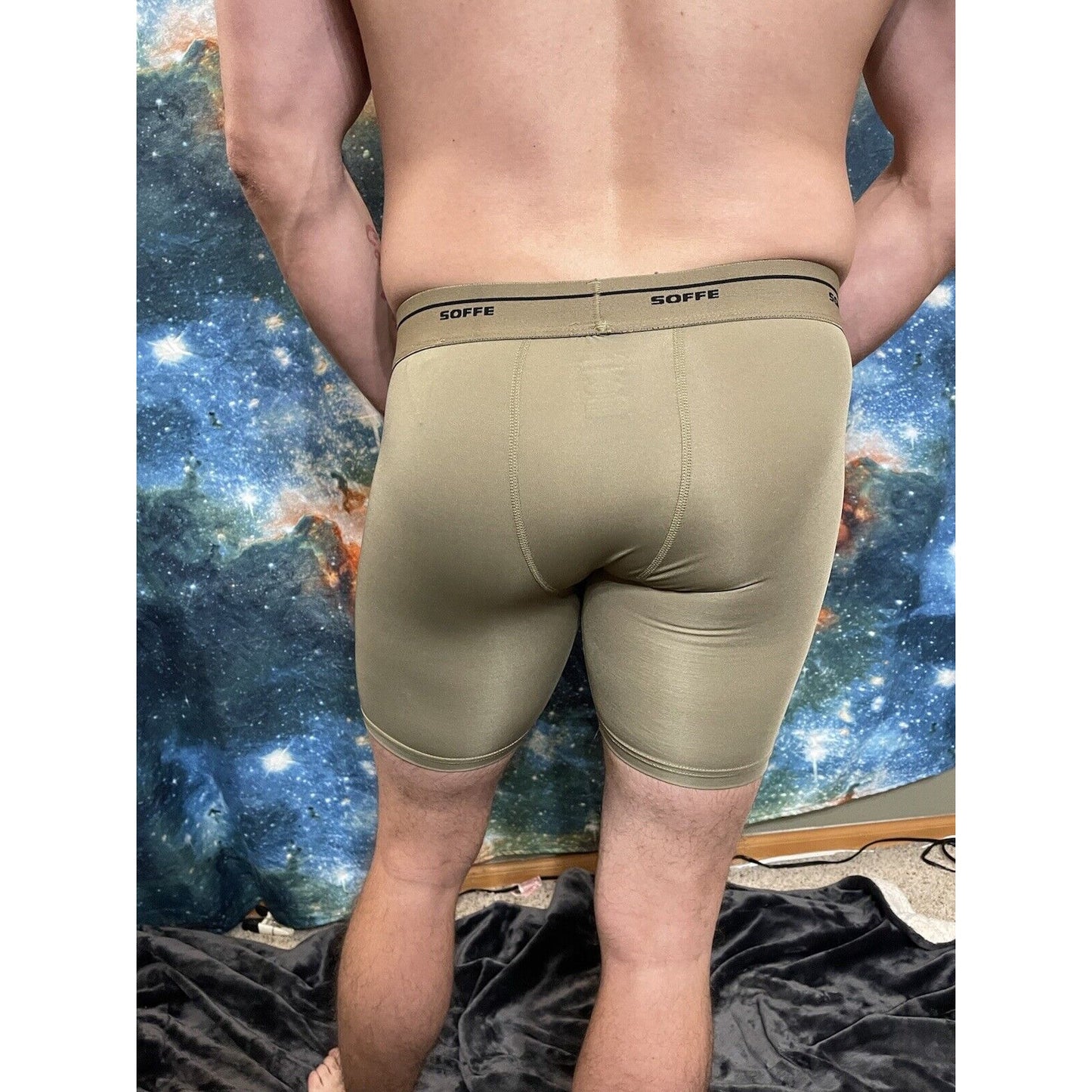 Men’s Athletic Compression Shorts Base Layer Tan Soffe